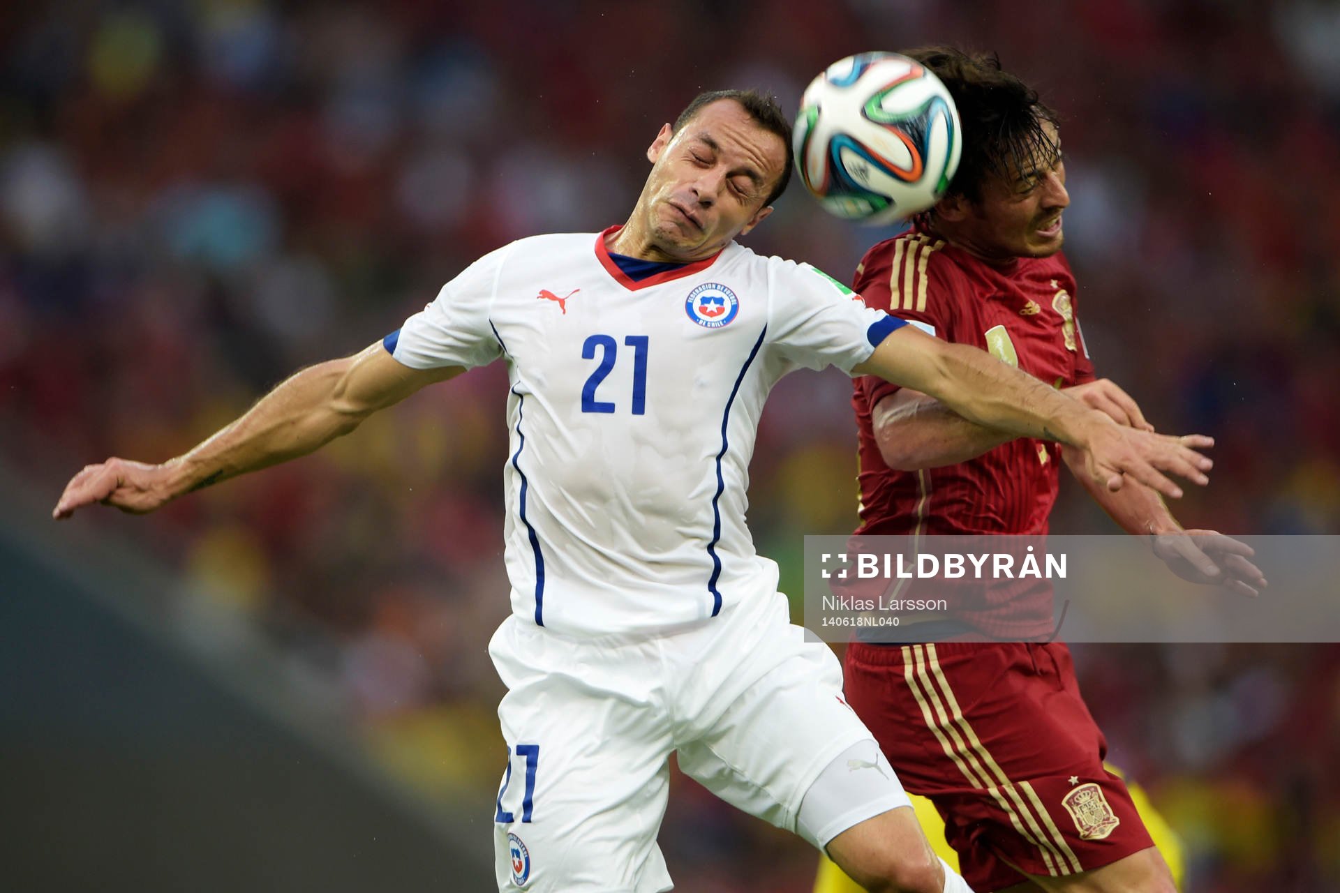 Chiles Marcelo Díaz och Spaniens David Silva