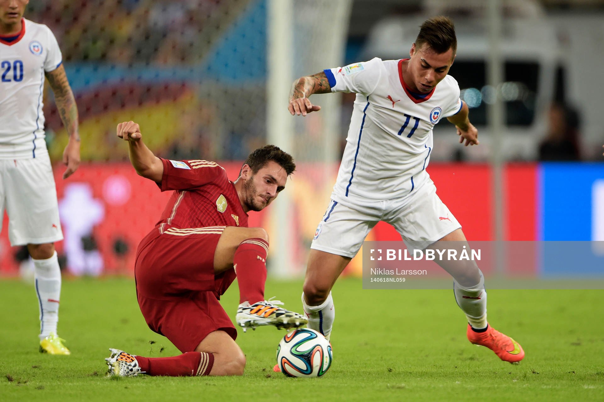 Chiles Eduardo Vargas och Spaniens Koke