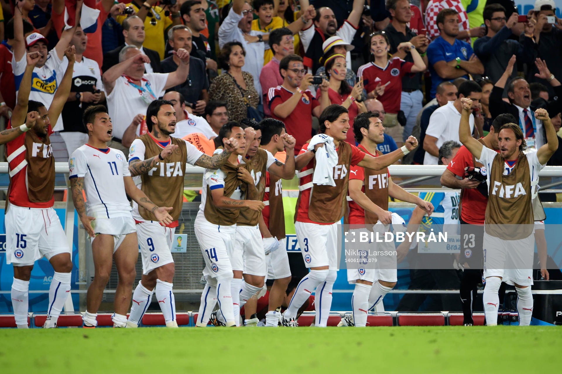 Chiles Miiko Albornoz och de andra spelarna på