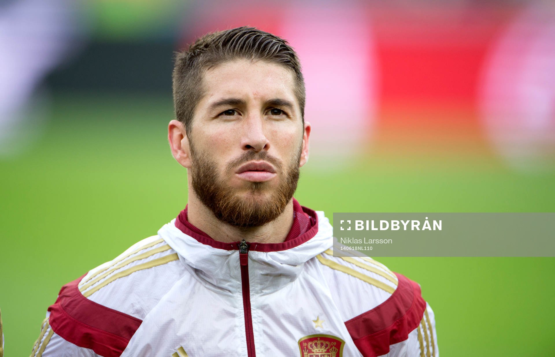 Spaniens Sergio Ramos under fotbollsmatchen mellan Spanien och Chile under Fotbolls-VM den 18 juni 2014 i Rio de Janeiro.