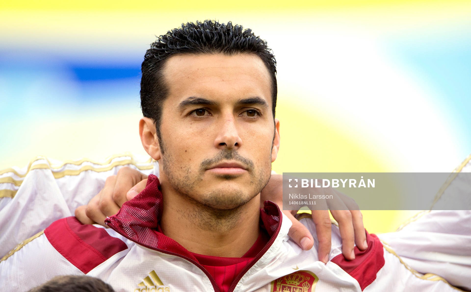 Spaniens Pedro Rodriguez under fotbollsmatchen mellan Spanien och Chile under Fotbolls-VM den 18 juni 2014 i Rio de Janeiro.