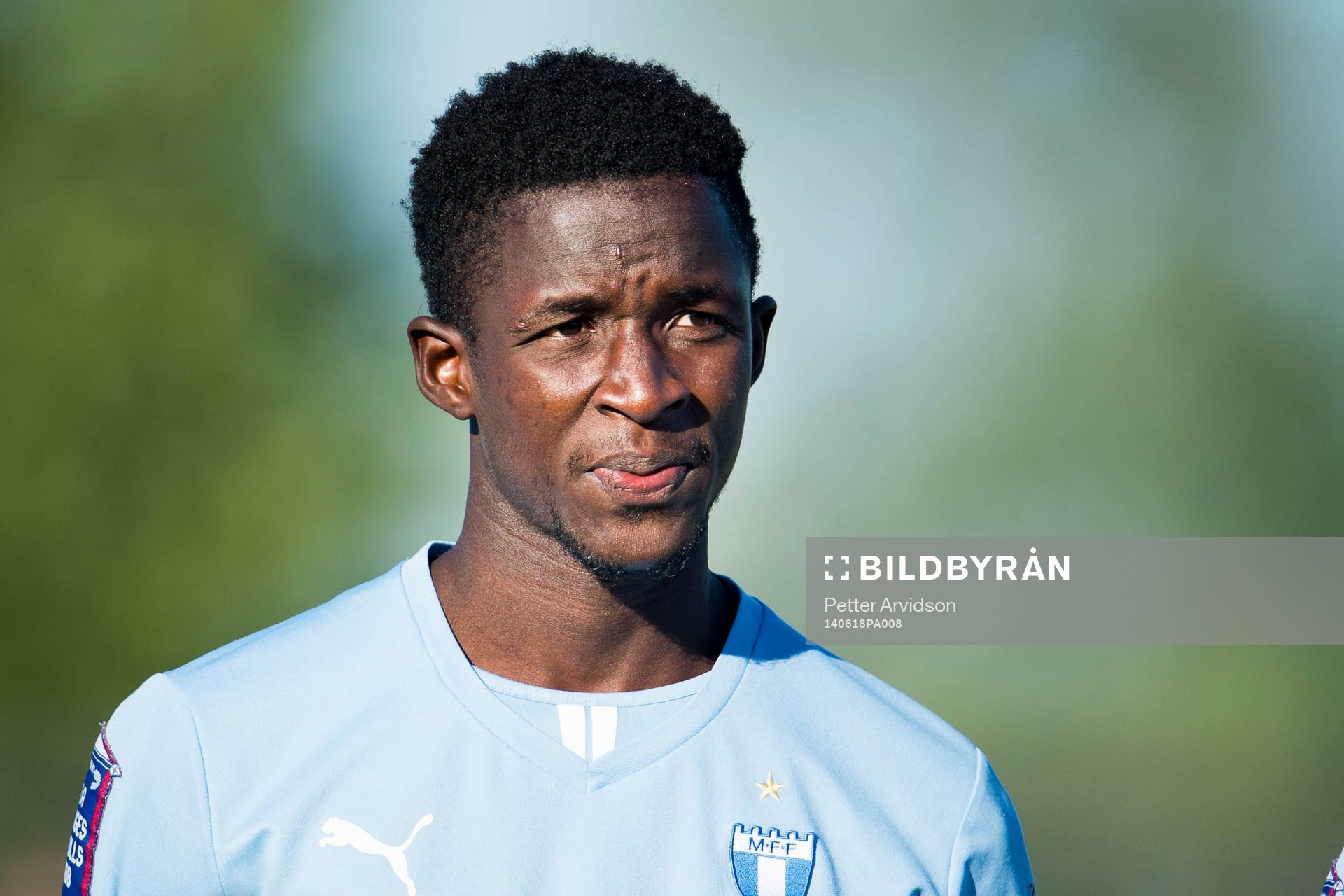 Malmö FFs provspelare Seydina Keita under träningsmatchen mellan Malmö FF och Höllviken den 18 juni 2014 i Höllviken.
