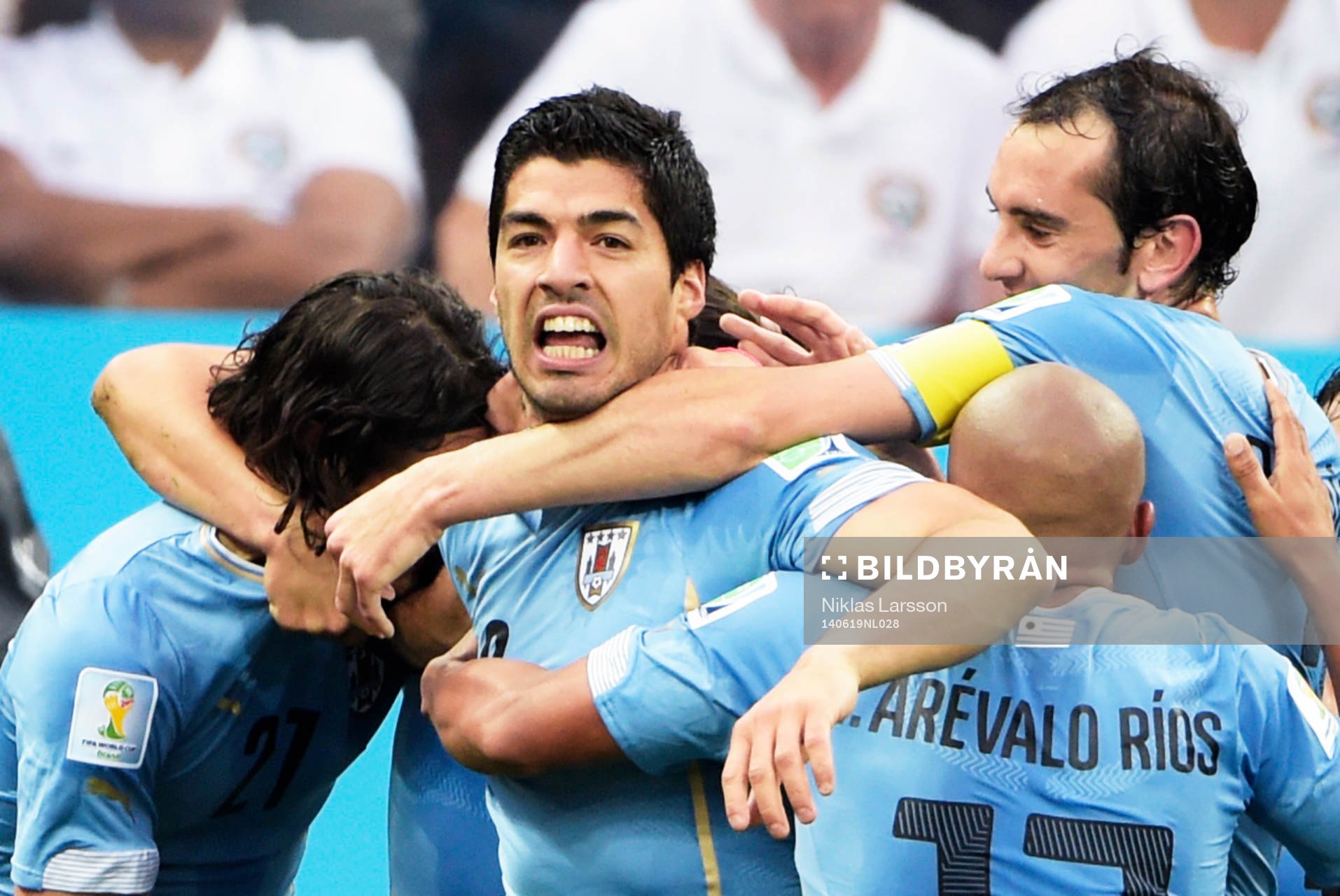 Uruguays Luis Suarez jublar
