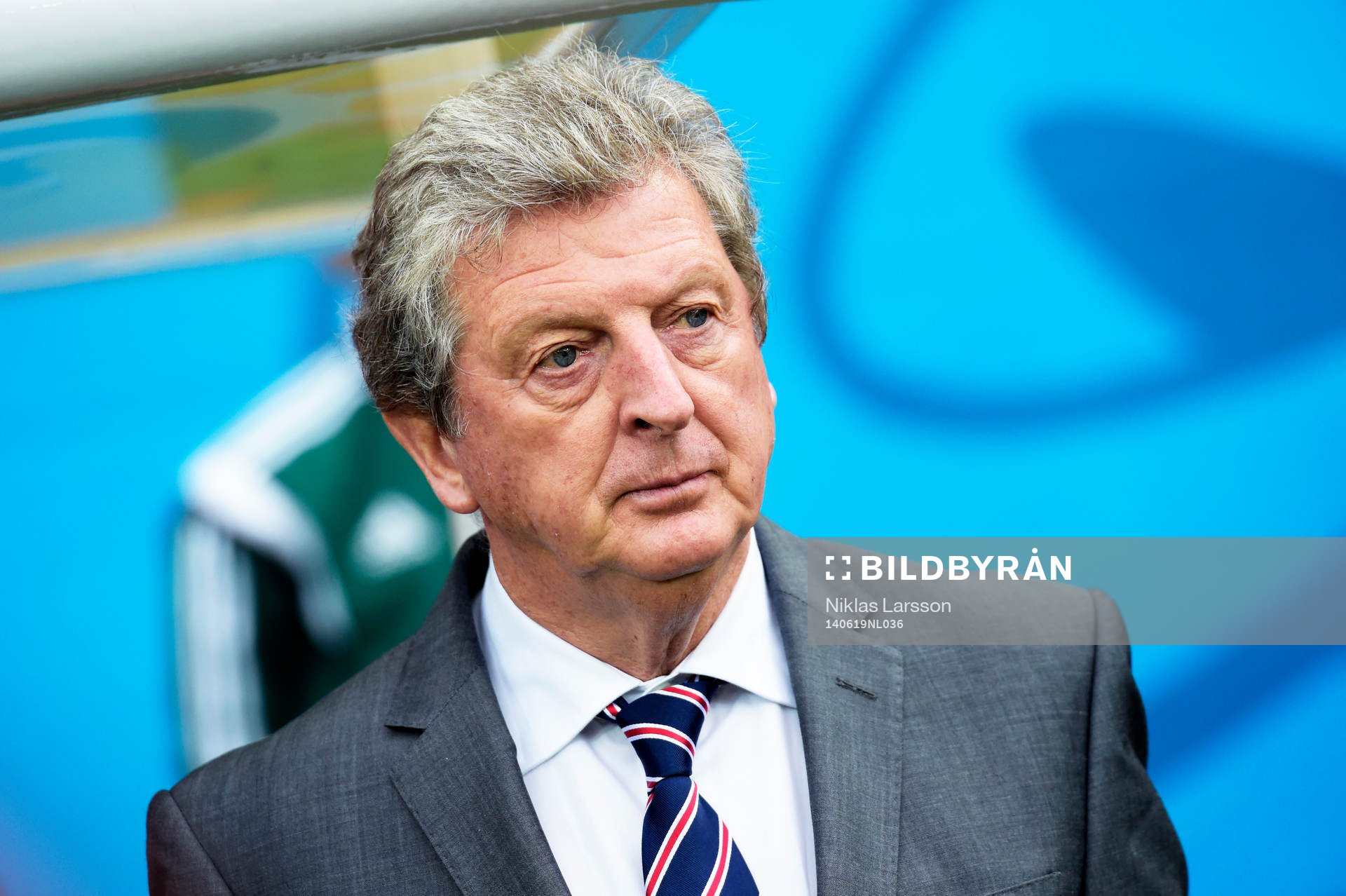 Englands tränare Roy Hodgson under fotbollsmatchen mellan England och Uruguay under Fotbolls-VM den 19 juni 2014 i Sao Paulo.