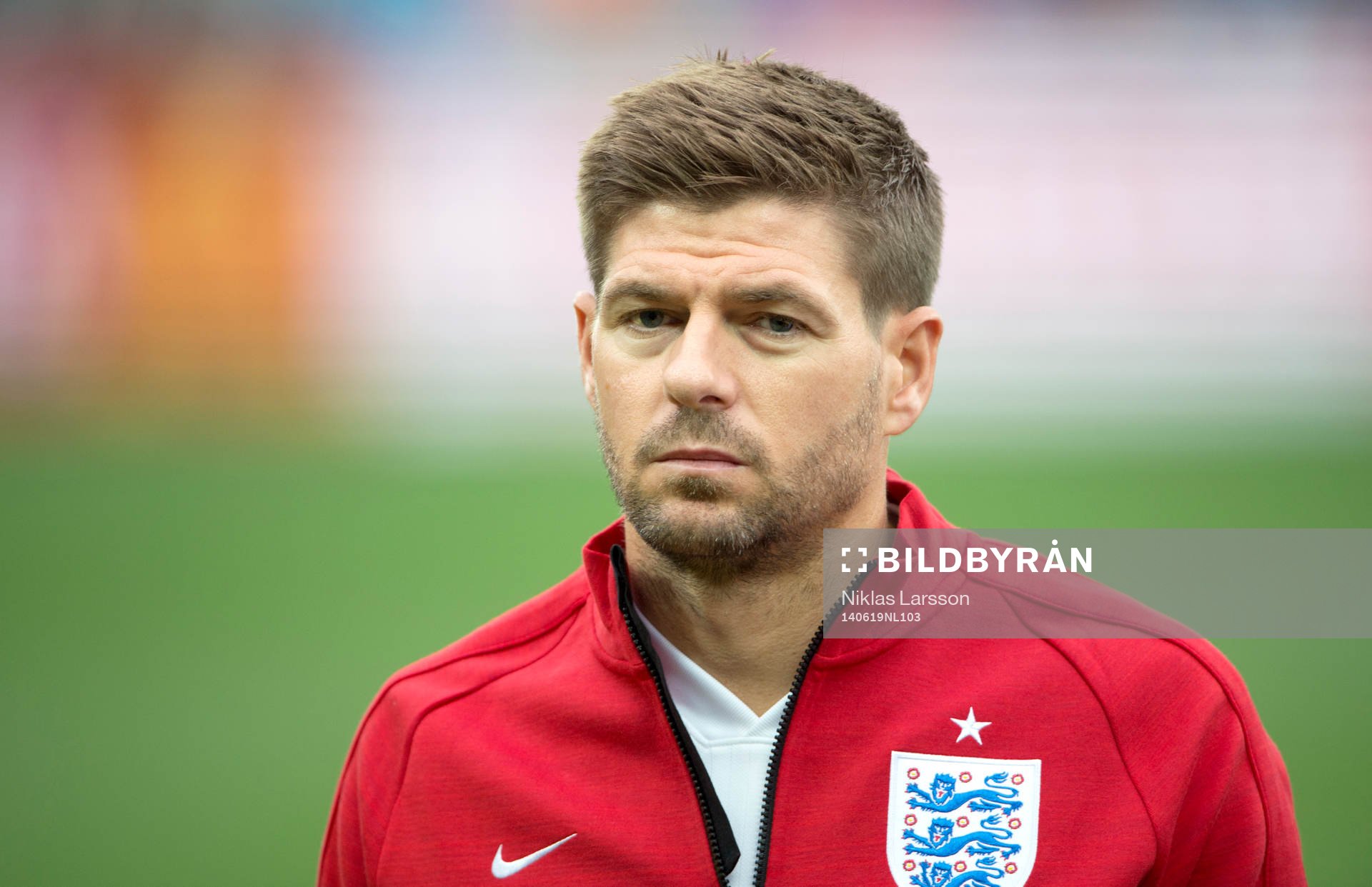 Englands Steven Gerrard under fotbollsmatchen mellan Spanien och Chile under Fotbolls-VM den 19 juni 2014 i Sao Paulo.