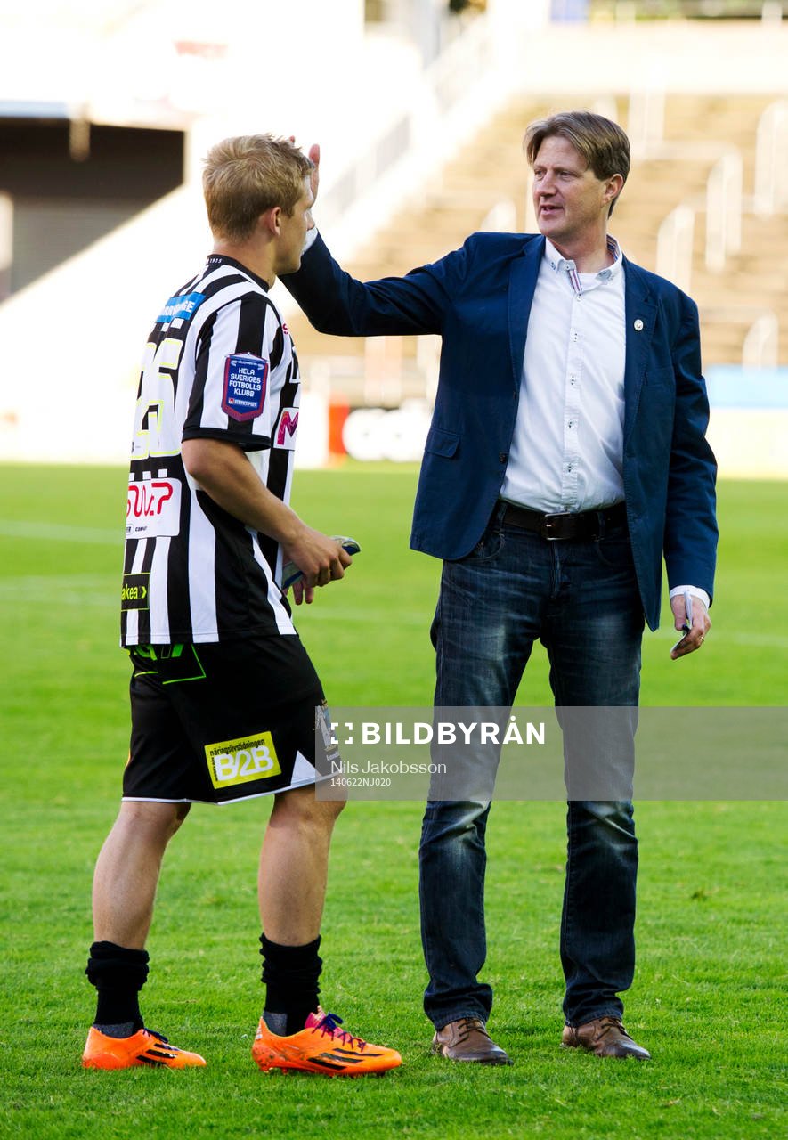 Landskronas Erik Andersson och tränare Patrik Johansson