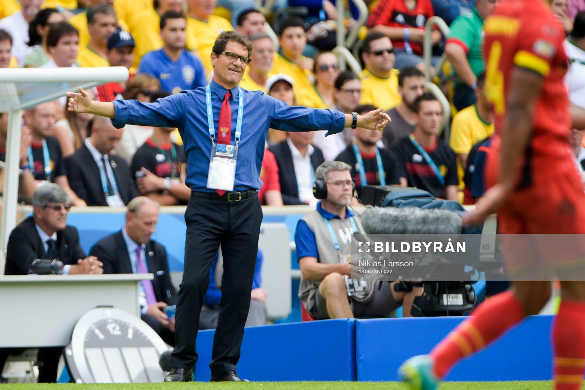 Rysslands förbundskapten Fabio Capello under fotbollsmatchen mellan Belgien och Ryssland under fotbolls-VM den 22 juni 2014 i Rio de Janeiro.