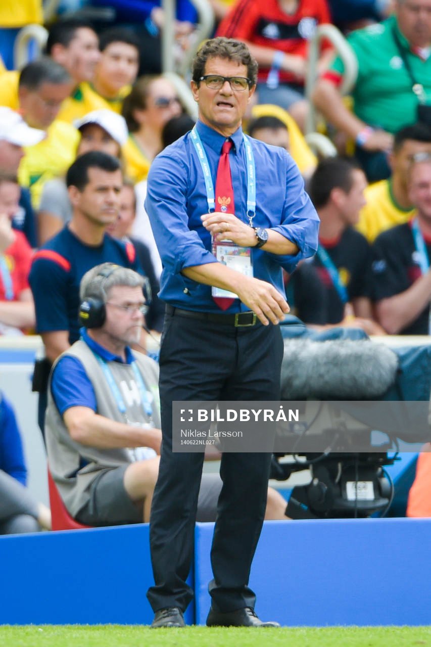Rysslands förbundskapten Fabio Capello under fotbollsmatchen mellan Belgien och Ryssland under fotbolls-VM den 22 juni 2014 i Rio de Janeiro.