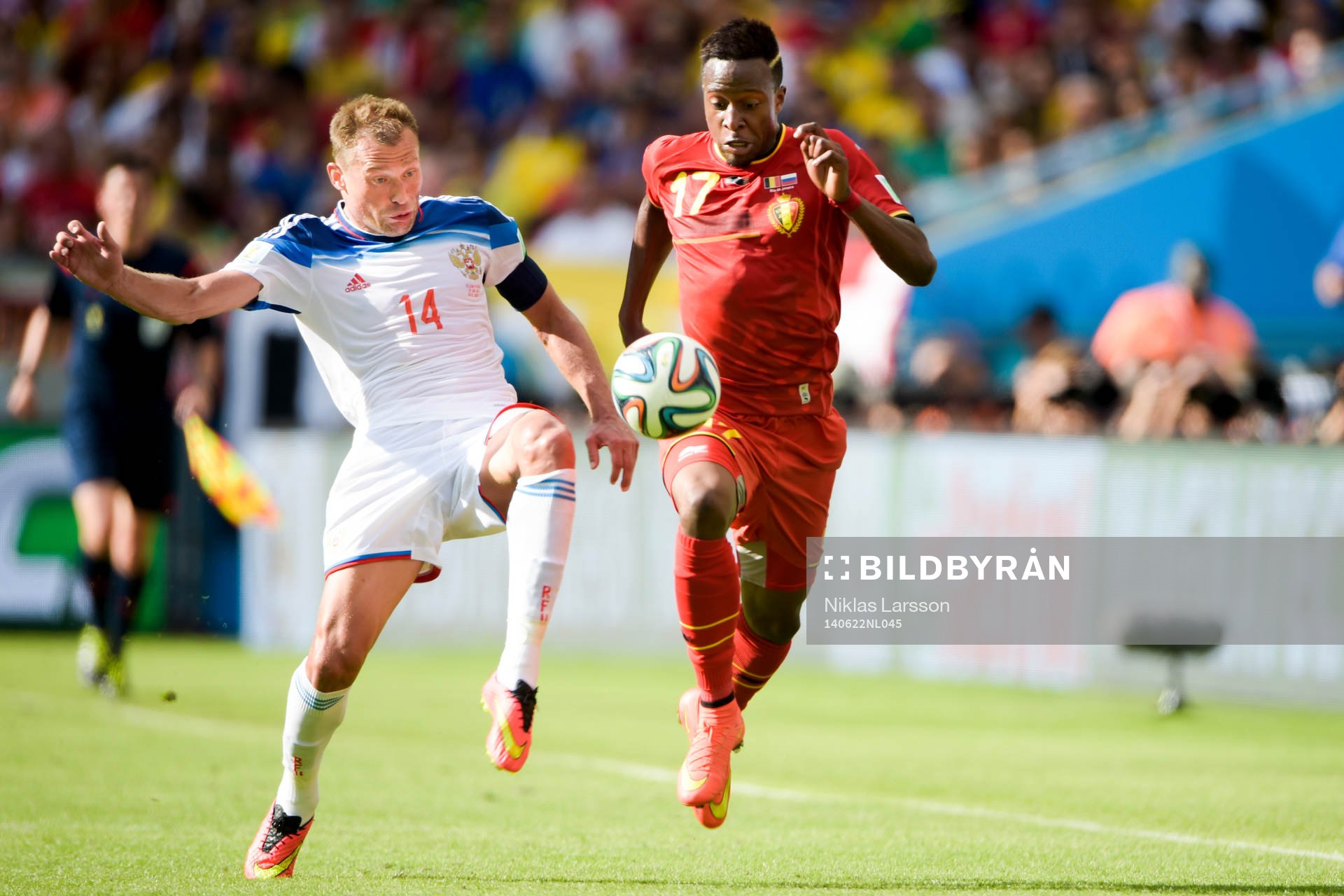 Rysslands Vasily Berezutskiy och Belgiens Divock Origi