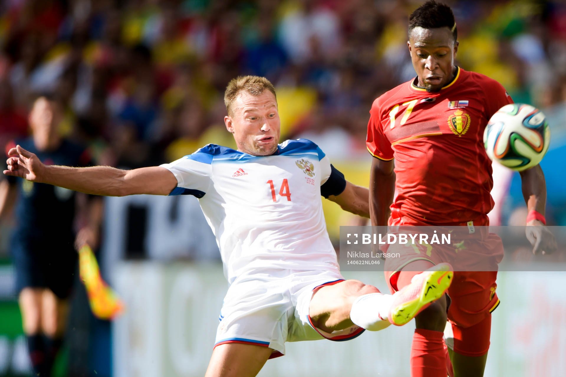 Rysslands Vasily Berezutskiy och Belgiens Divock Origi