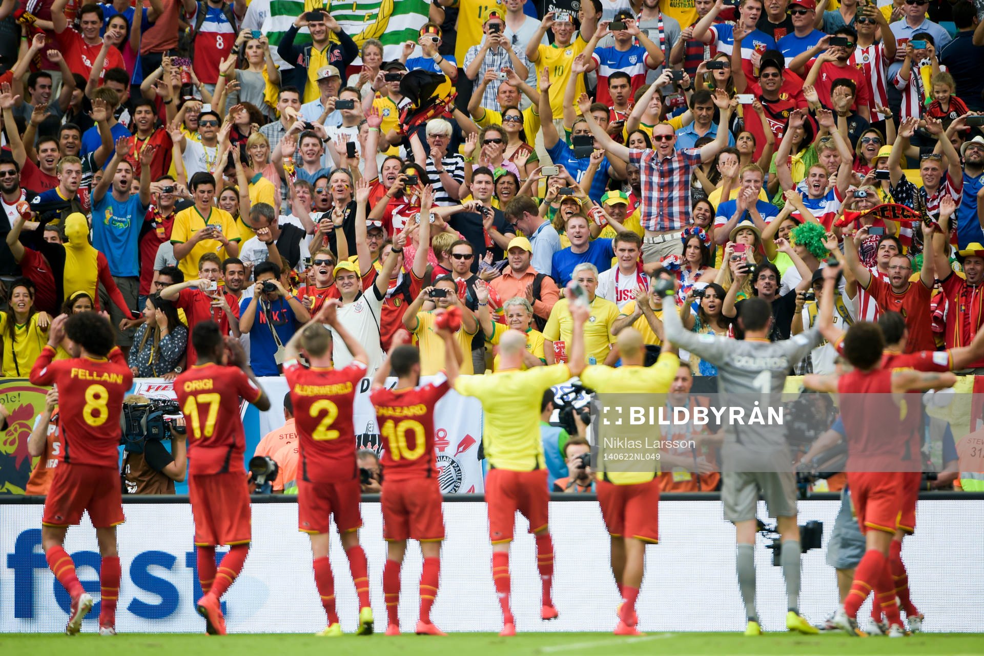 Belgiens spelare tackar publiken