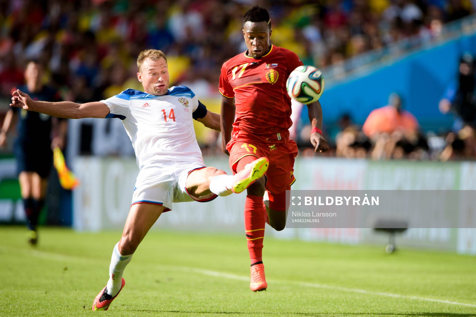 Rysslands Vasily Berezutskiy och Belgiens Divock Origi