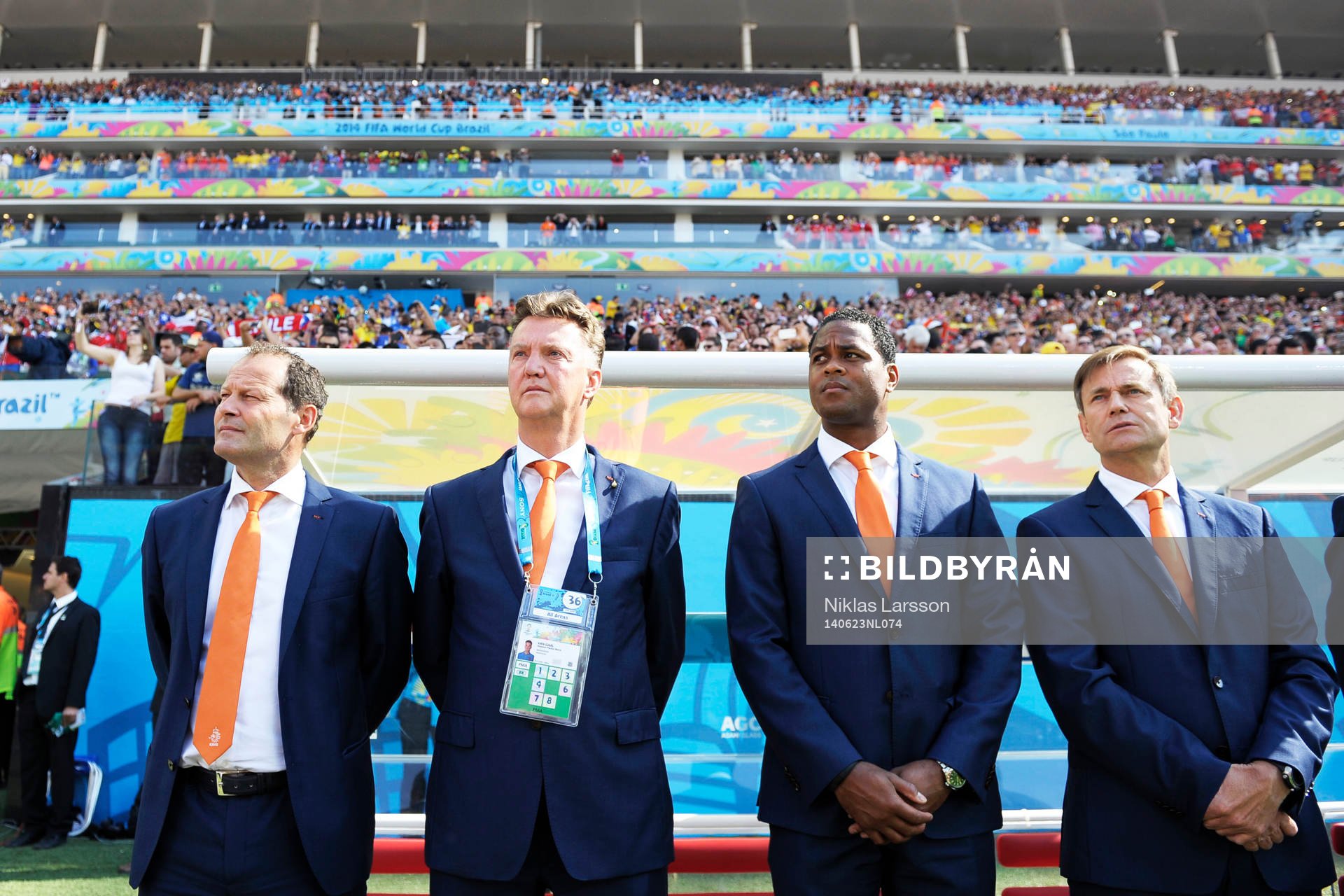 Hollands förbundskapten Louis van Gaal och assisterande