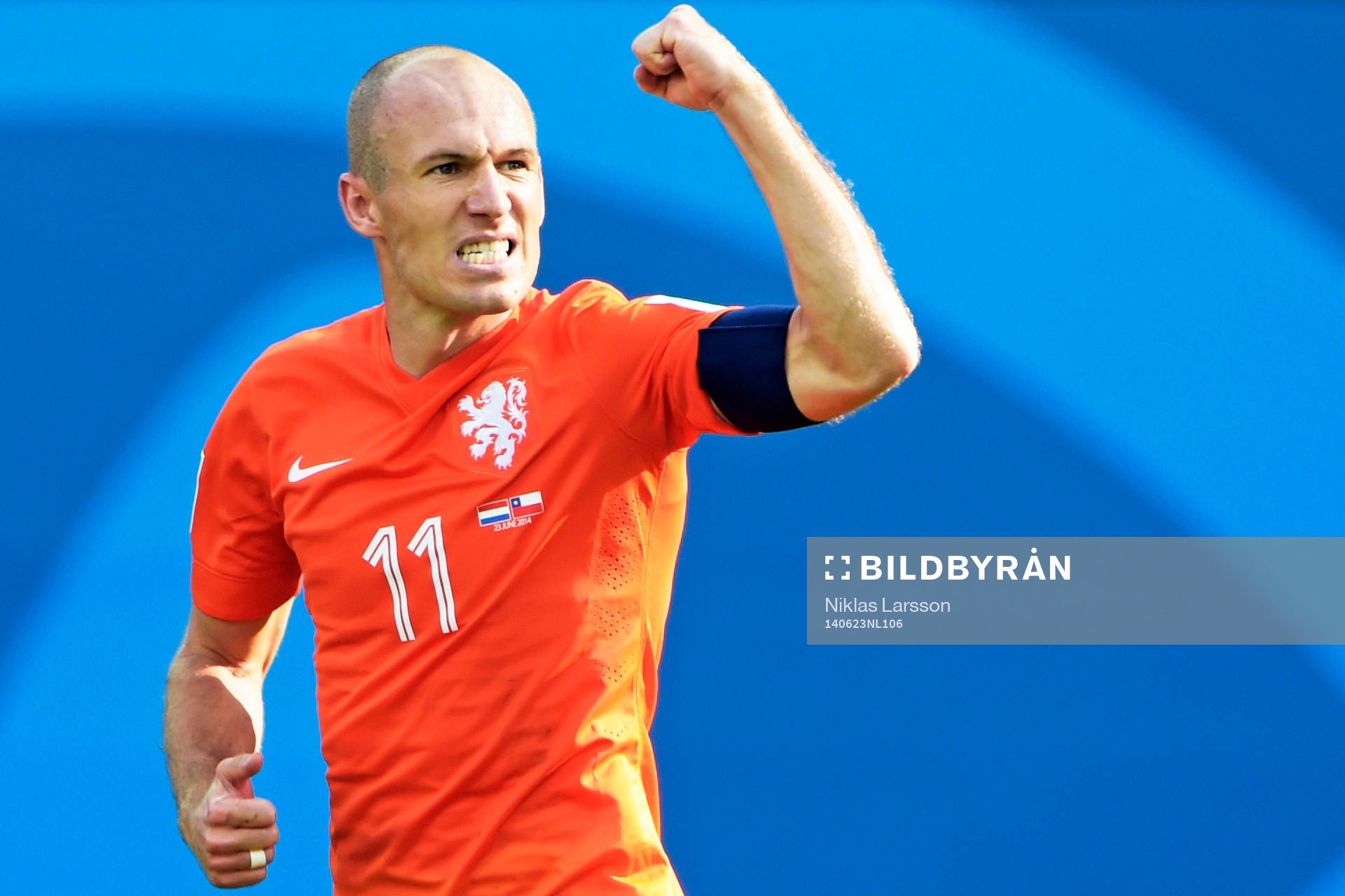 Hollands Arjen Robben jublar