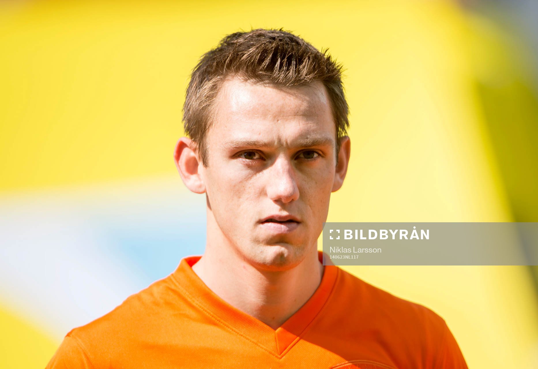 Hollands Stefan de Vrij  under fotbollsmatchen mellan Holland och Chile under fotbolls-VM den 23 juni 2014 i Sao Paulo.