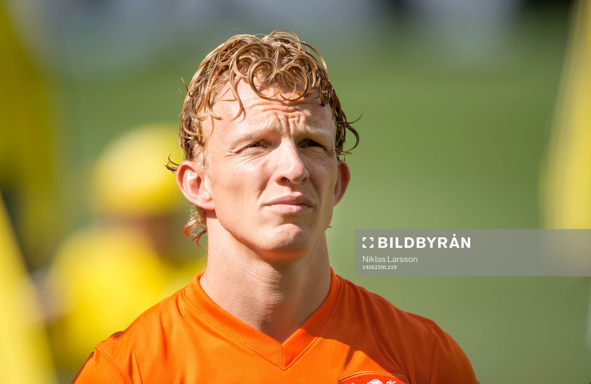 Hollands Dirk Kuyt  under fotbollsmatchen mellan Holland och Chile under fotbolls-VM den 23 juni 2014 i Sao Paulo.