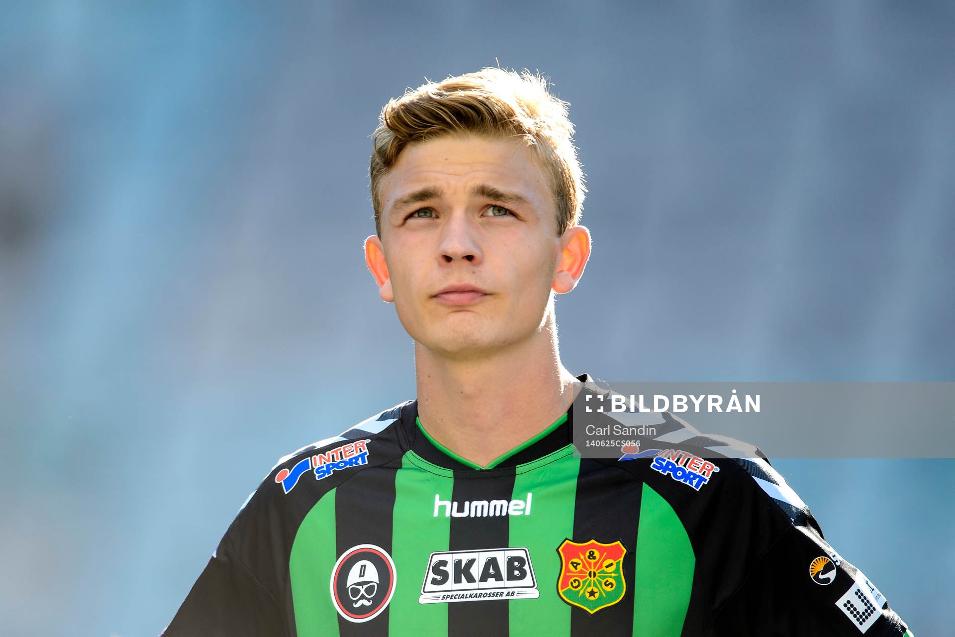 GAIS Adam Eriksson under fotbollsmatchen i superettan mellan GAIS och Assyriska den 25 juni 2014 i Göteborg.