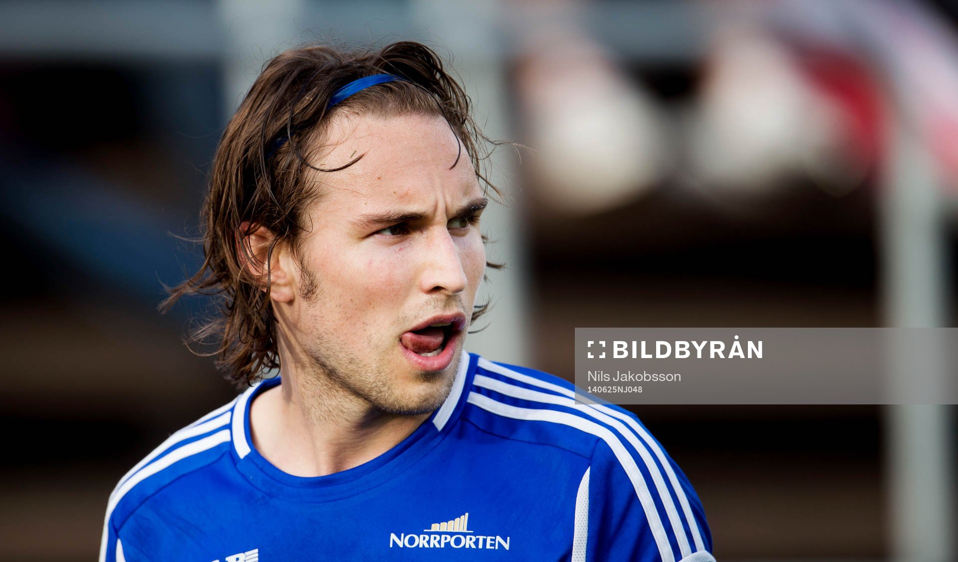 GIF Sundsvalls Kevin Walker under fotbollsmatchen i superettan mellan Landskrona BOIS och GIF Sundsvall den 25 juni 2014 i Landskrona.