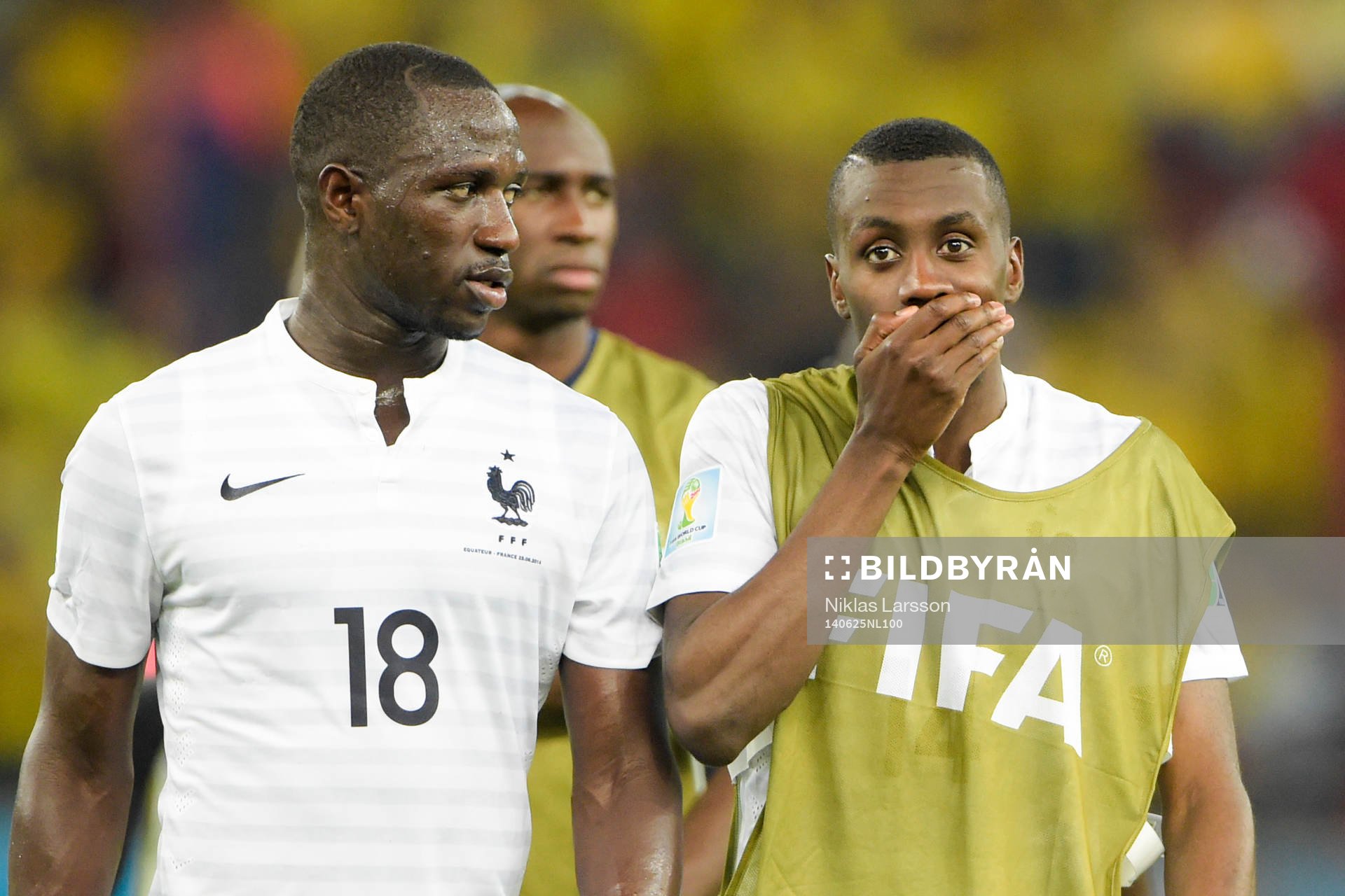 Frankrikes Moussa Sissoko och Blaise Matuidi deppar