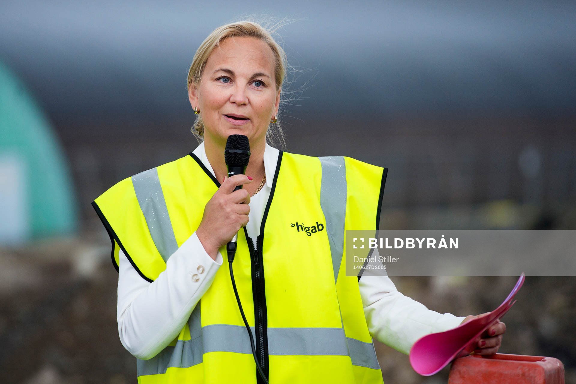 Lotta Nibell, VD för GotEvent, under en invigningsceremoni för Häckens nya hemaarena den 27 juni 2014 i Göteborg.