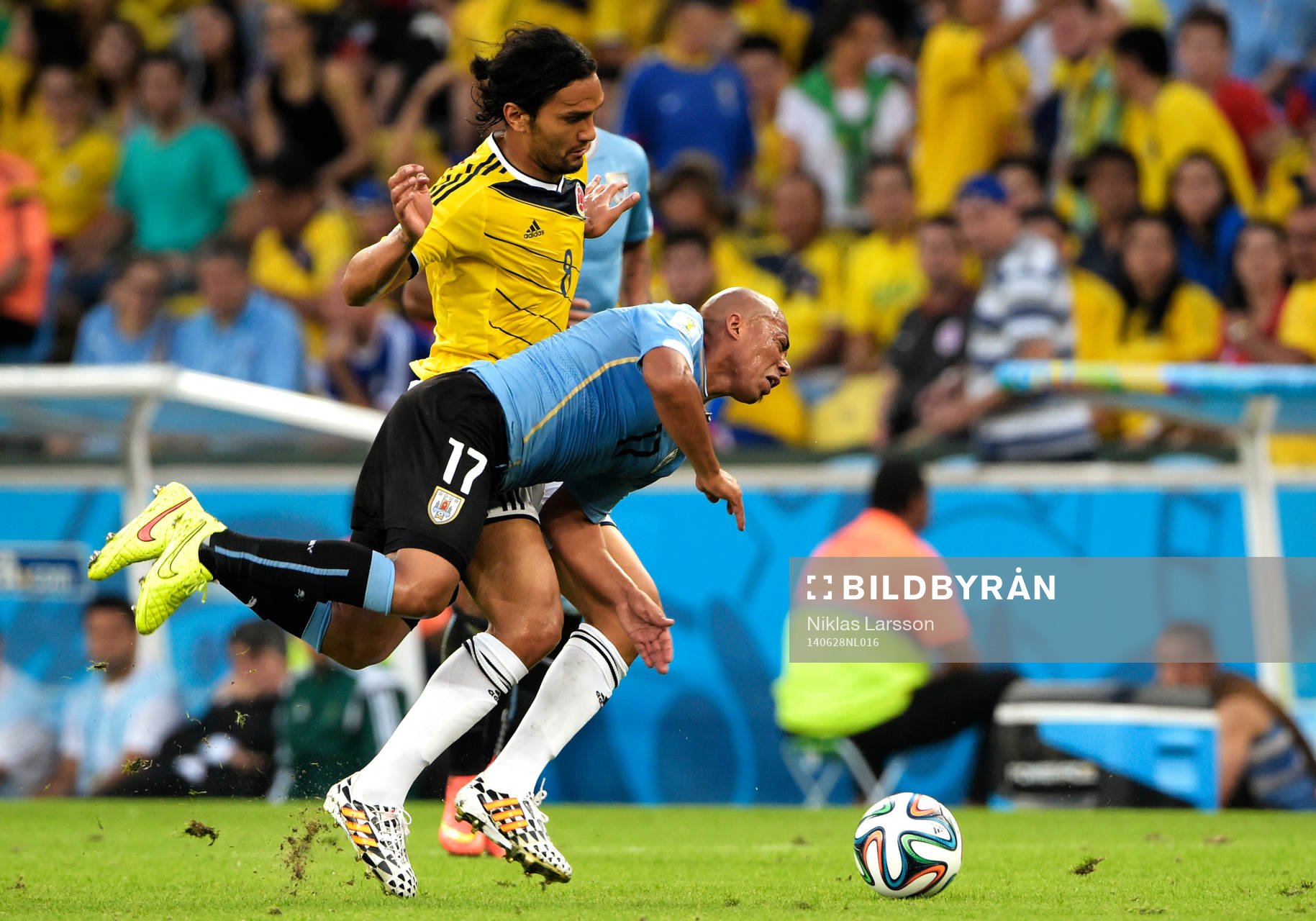 Colombias Abel Aguilar och Uruguays Egidio Arevalo