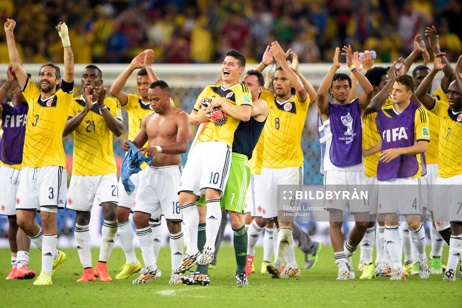 Colombias och James Rodriguez jublar