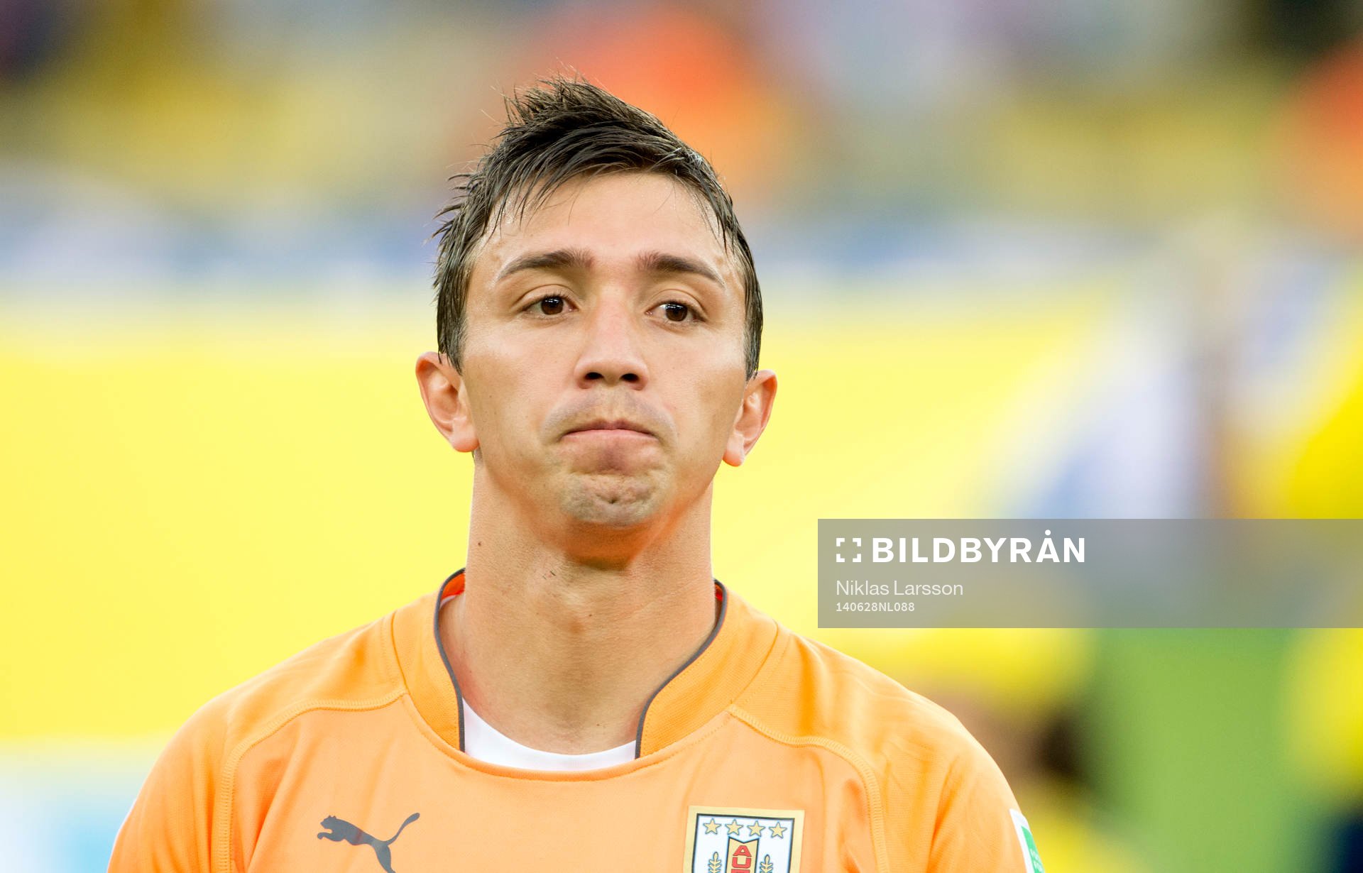Uruguays målvakt Fernando Muslera under fotbollsmatchen mellan Colombia och Uruguay under fotbolls-VM den 28 juni 2014 i Rio de Janeiro.