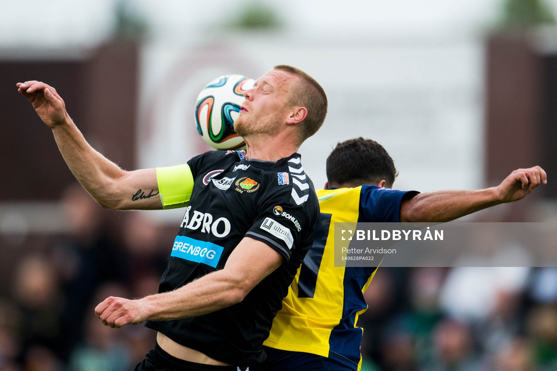 GAIS Björn Andersson under fotbollsmatchen i Superettan mellan Ängelholm och GAIS den 28 juni 2014 i Ängelholm.