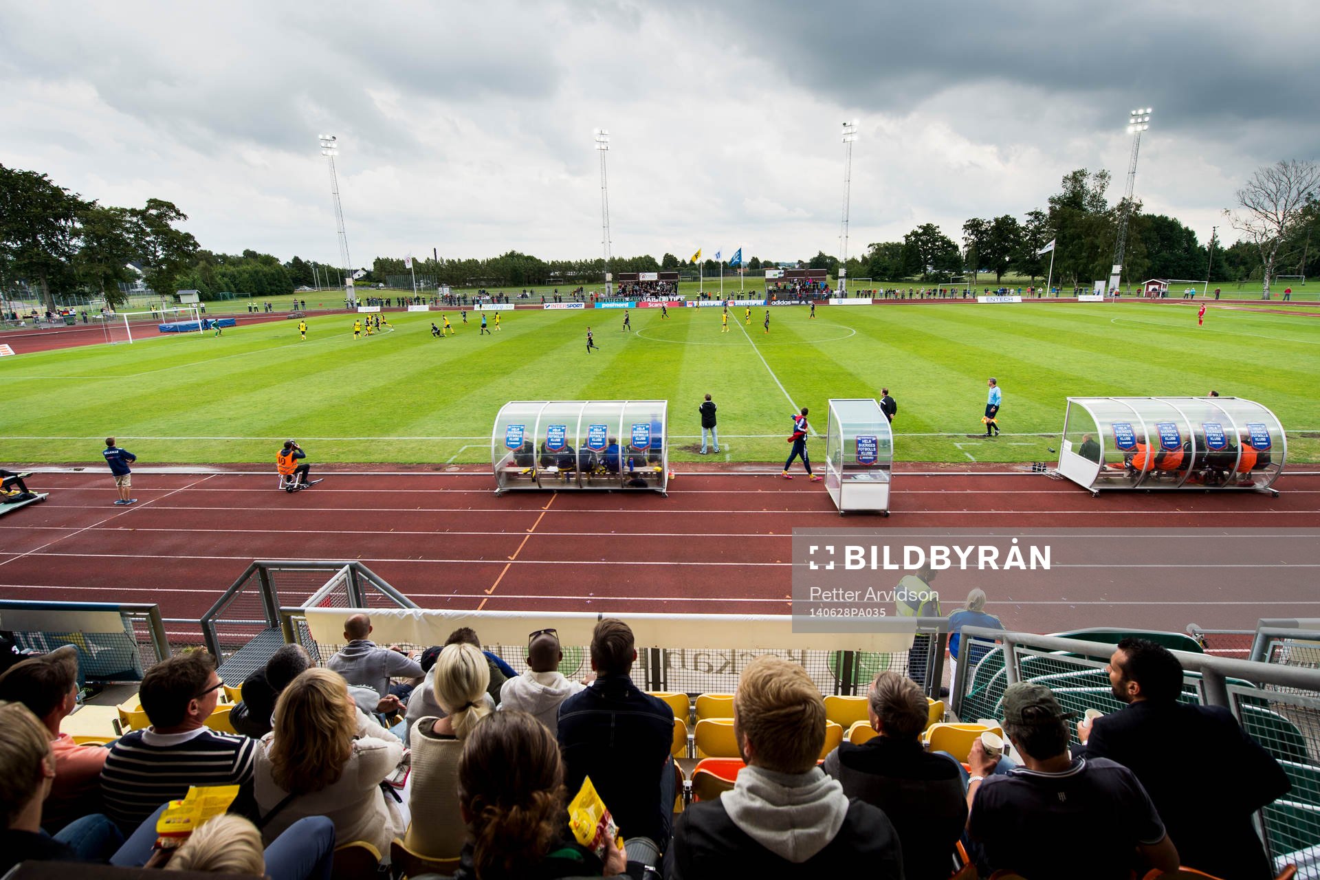 Ängelholms IP under fotbollsmatchen i Superettan mellan Ängelholm och GAIS den 28 juni 2014 i Ängelholm.
