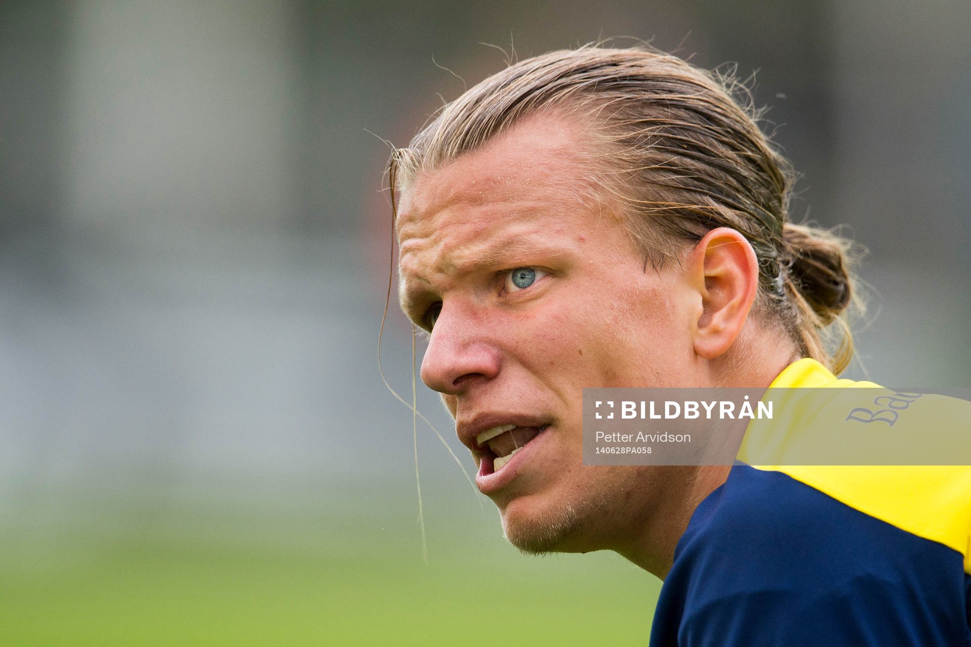 Ängelholms Sebastian Carlsen under fotbollsmatchen i Superettan mellan Ängelholm och GAIS den 28 juni 2014 i Ängelholm.