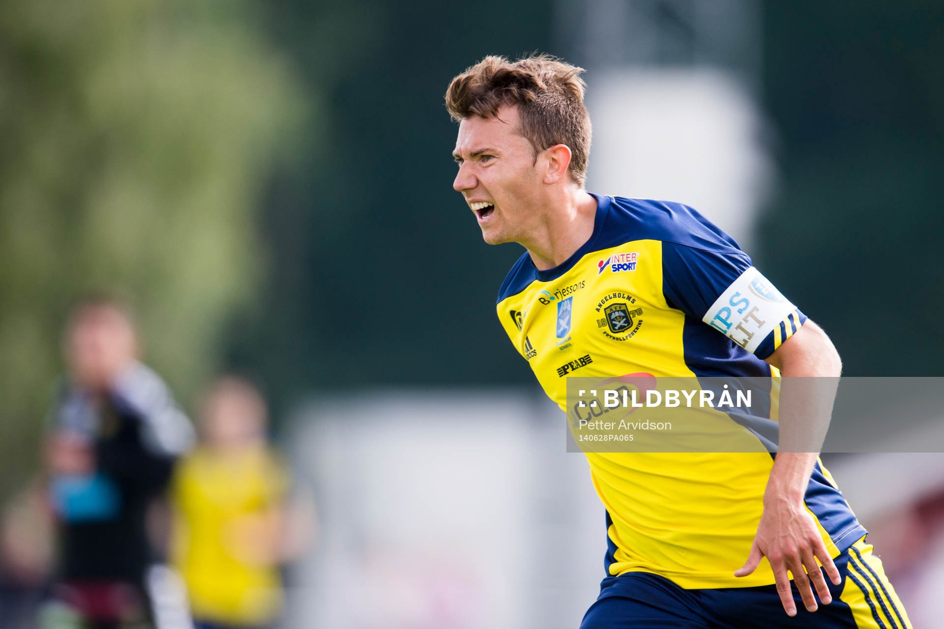 Ängelholms Michael Baggner under fotbollsmatchen i Superettan mellan Ängelholm och GAIS den 28 juni 2014 i Ängelholm.