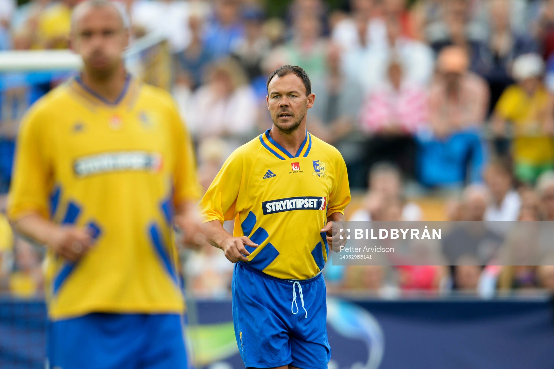 VM-laget 1994s Joachim Björklund under 20-års jubileumsmatchen mellan VM-laget 1994 och Motståndarlaget den 29 juni 2014 i Båstad.