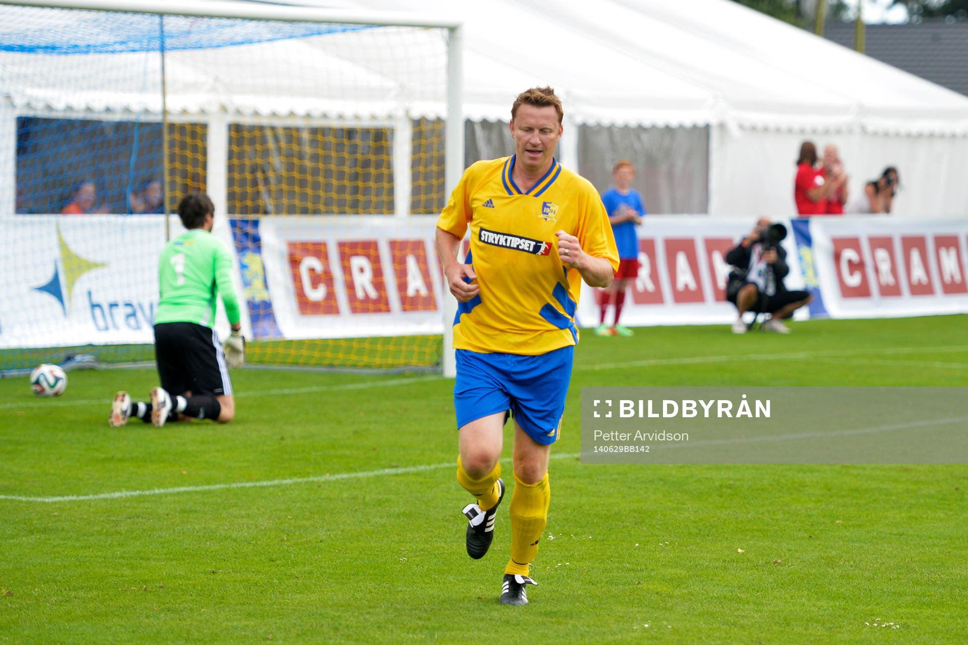 VM-laget 1994s Kennet Andersson under 20-års jubileumsmatchen mellan VM-laget 1994 och Motståndarlaget den 29 juni 2014 i Båstad.