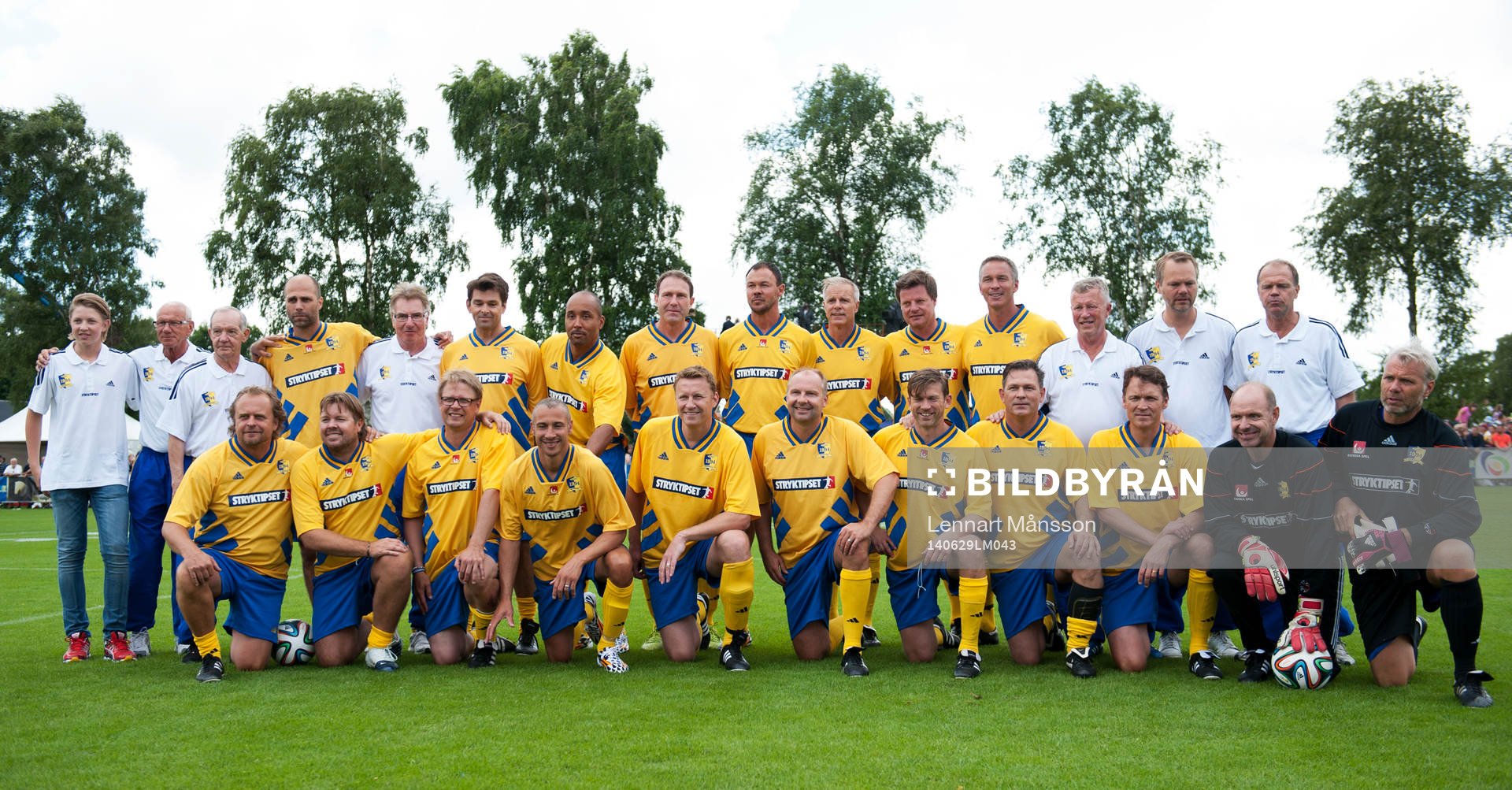 Lagbild VM-hjältarna i jubileumsmatchen VM-laget 1994 i