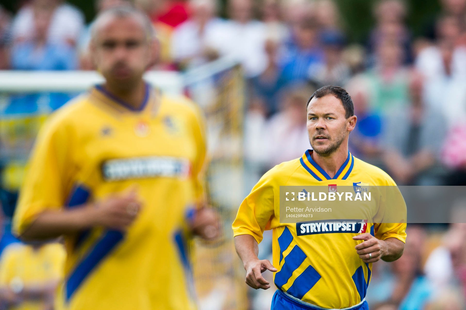 VM-laget 1994s Joachim Björklund under 20-års jubileumsmatchen mellan VM-laget 1994 och Motståndarlaget den 29 juni 2014 i Båstad.