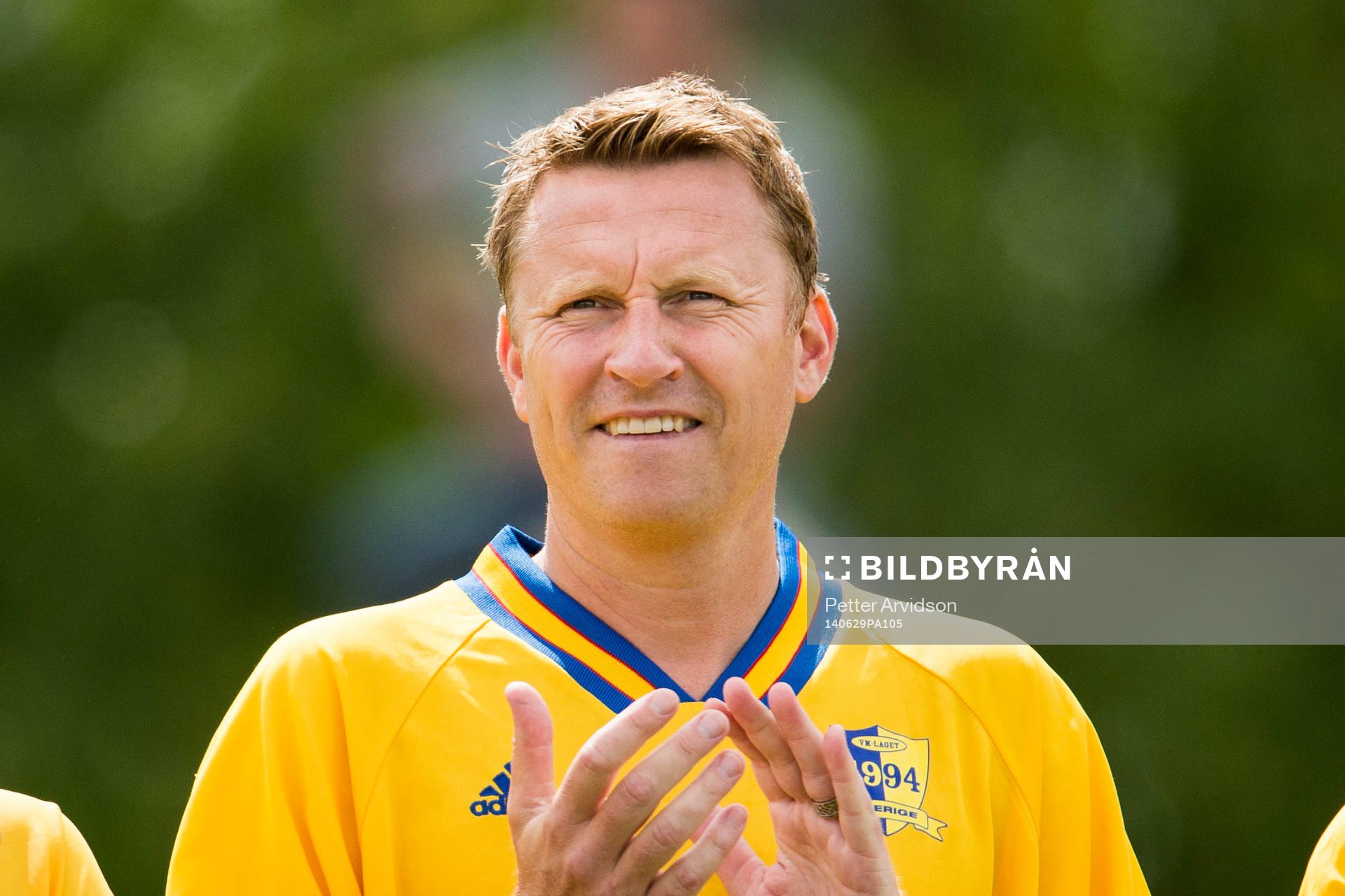 VM-laget 1994s Kennet Andersson under 20-års jubileumsmatchen mellan VM-laget 1994 och Motståndarlaget den 29 juni 2014 i Båstad.