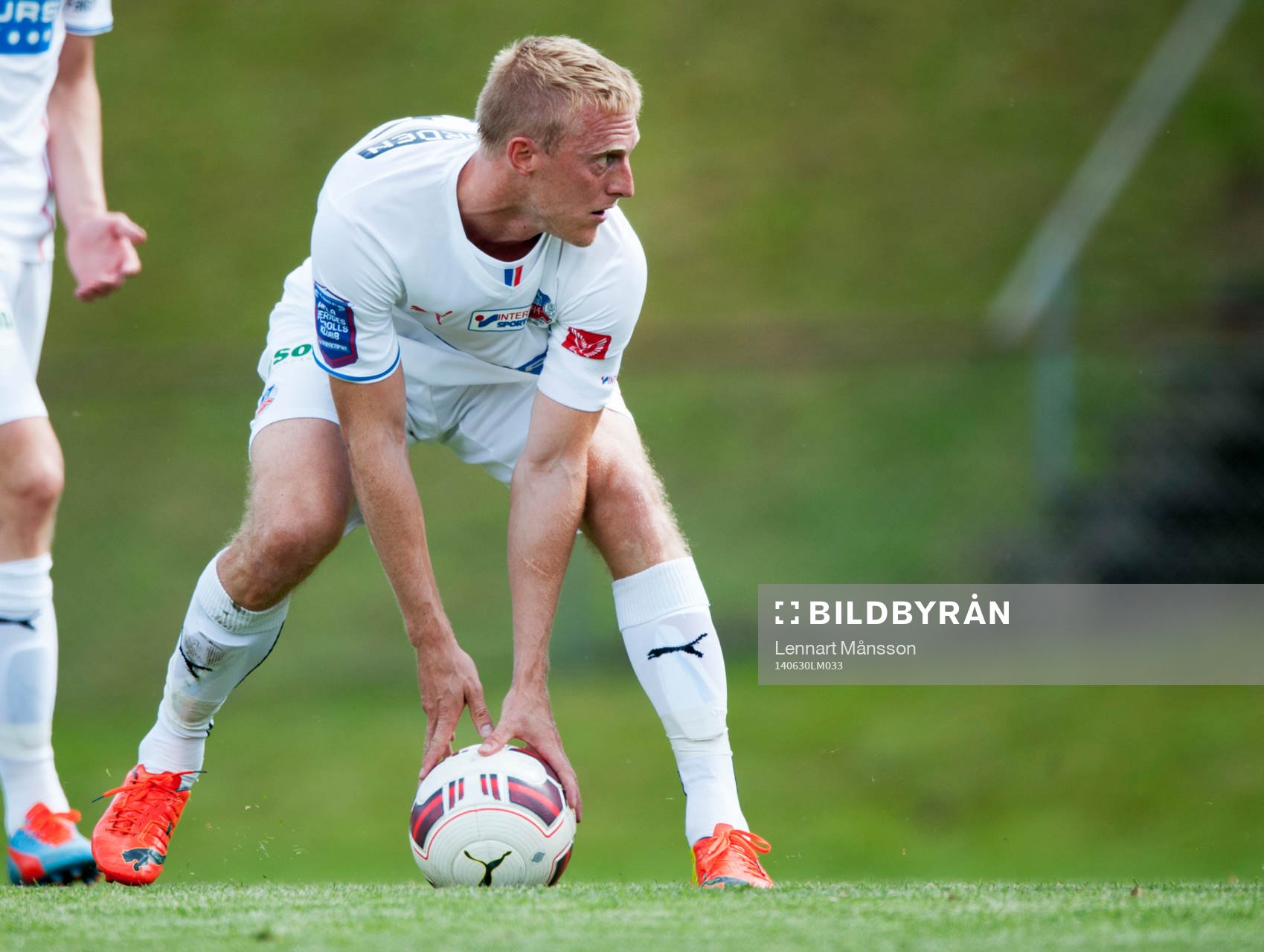Helsingborgs Peter Larsson i träningsmatchen i fotboll mellan Helsingborg och Kalmar i Bromölla 30 juni.