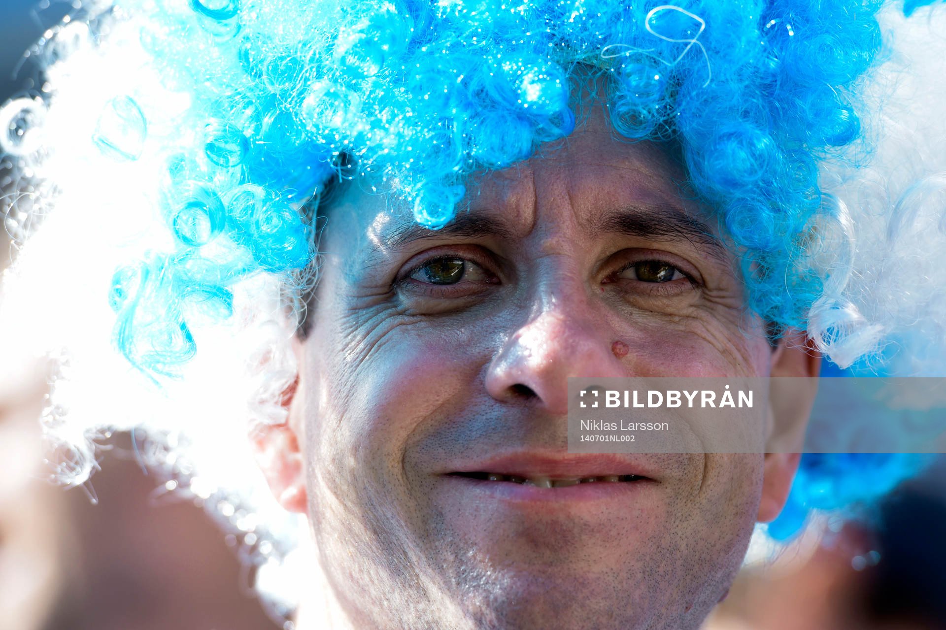 Argentinsk supporter innan åttondelsfinalen mellan