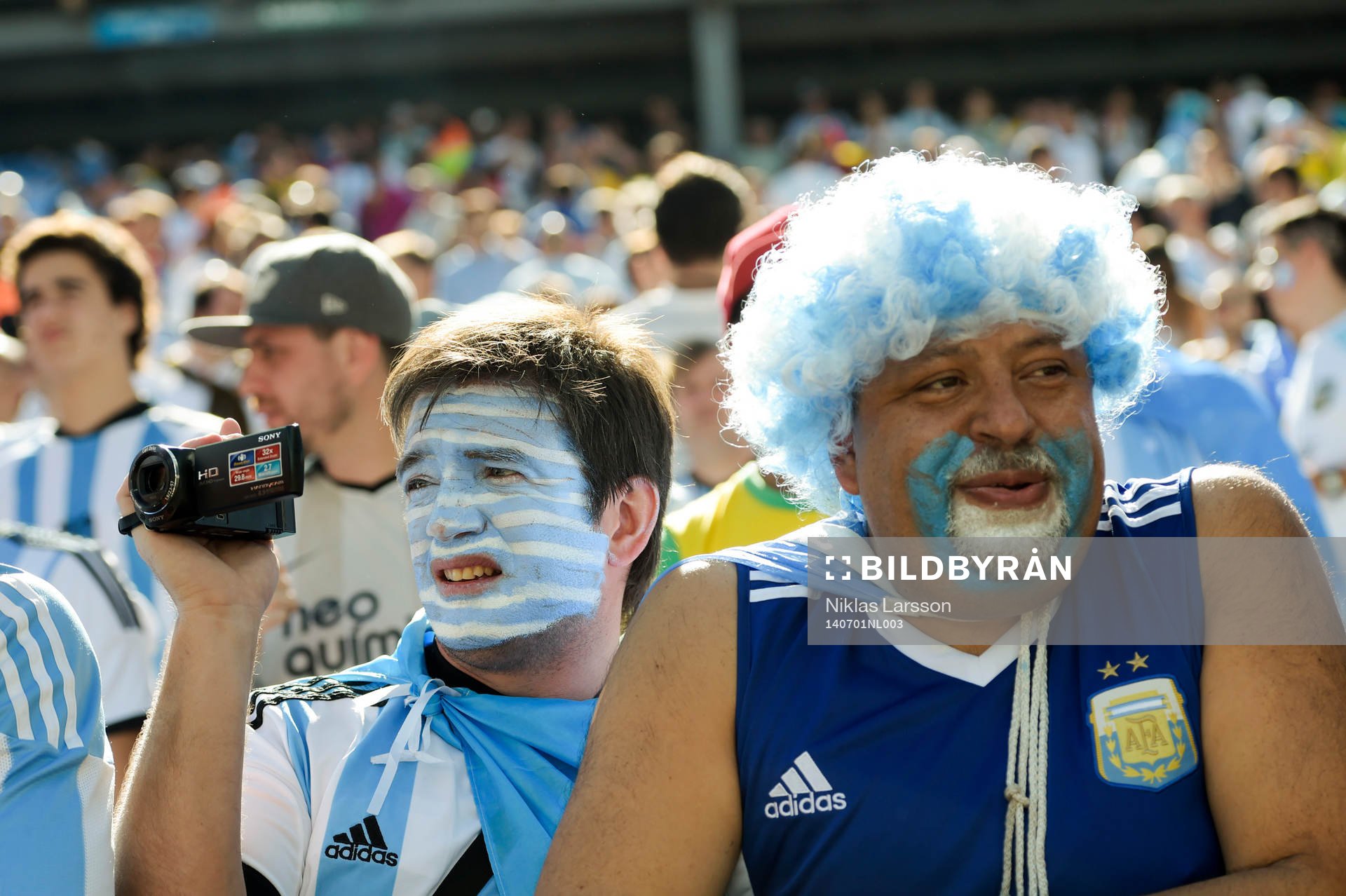 Argentinsk supporter innan åttondelsfinalen mellan