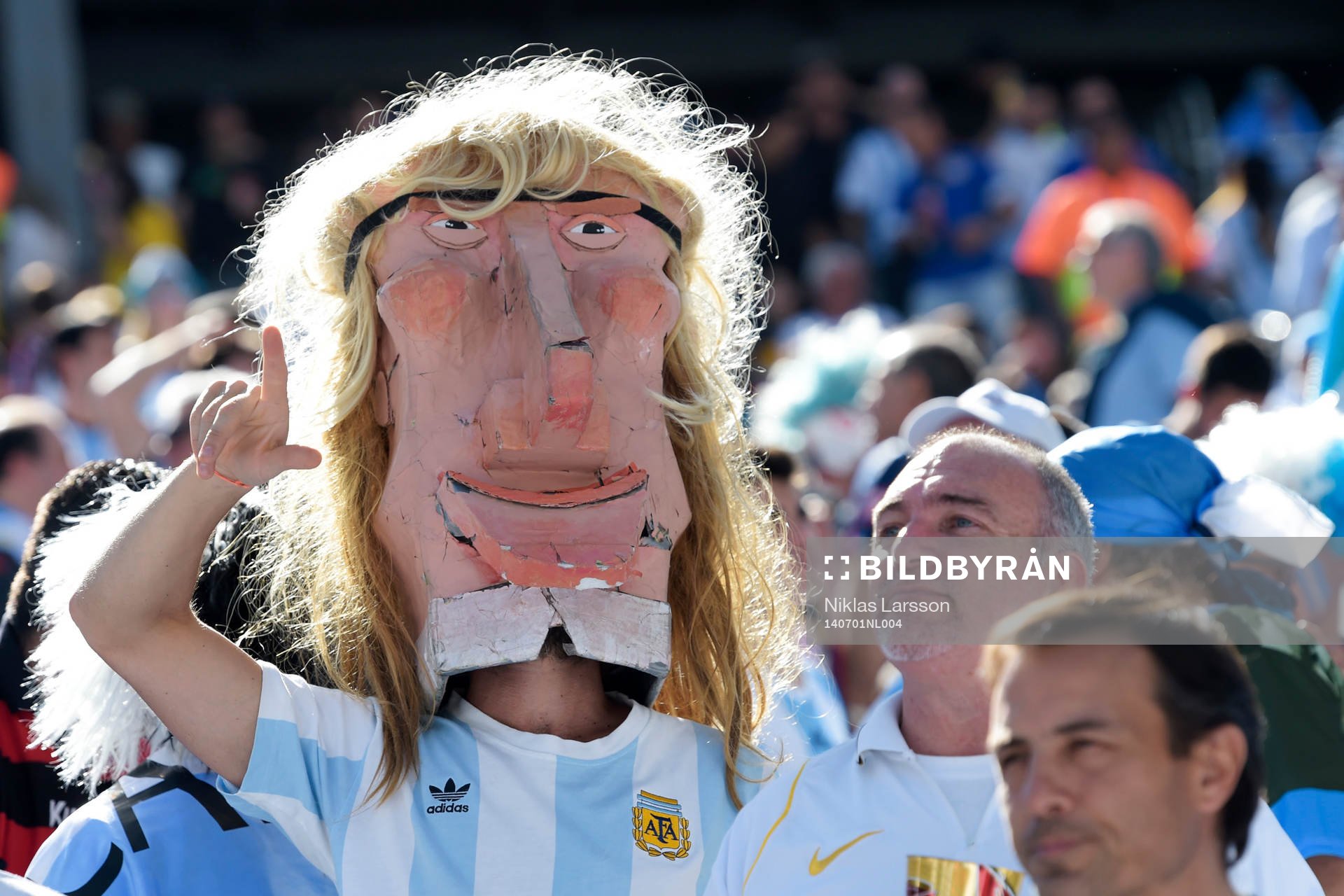 Argentinsk supporter innan åttondelsfinalen mellan