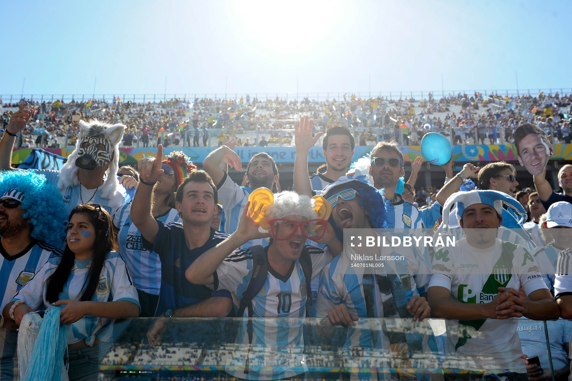 Argentinsk supporter innan åttondelsfinalen mellan