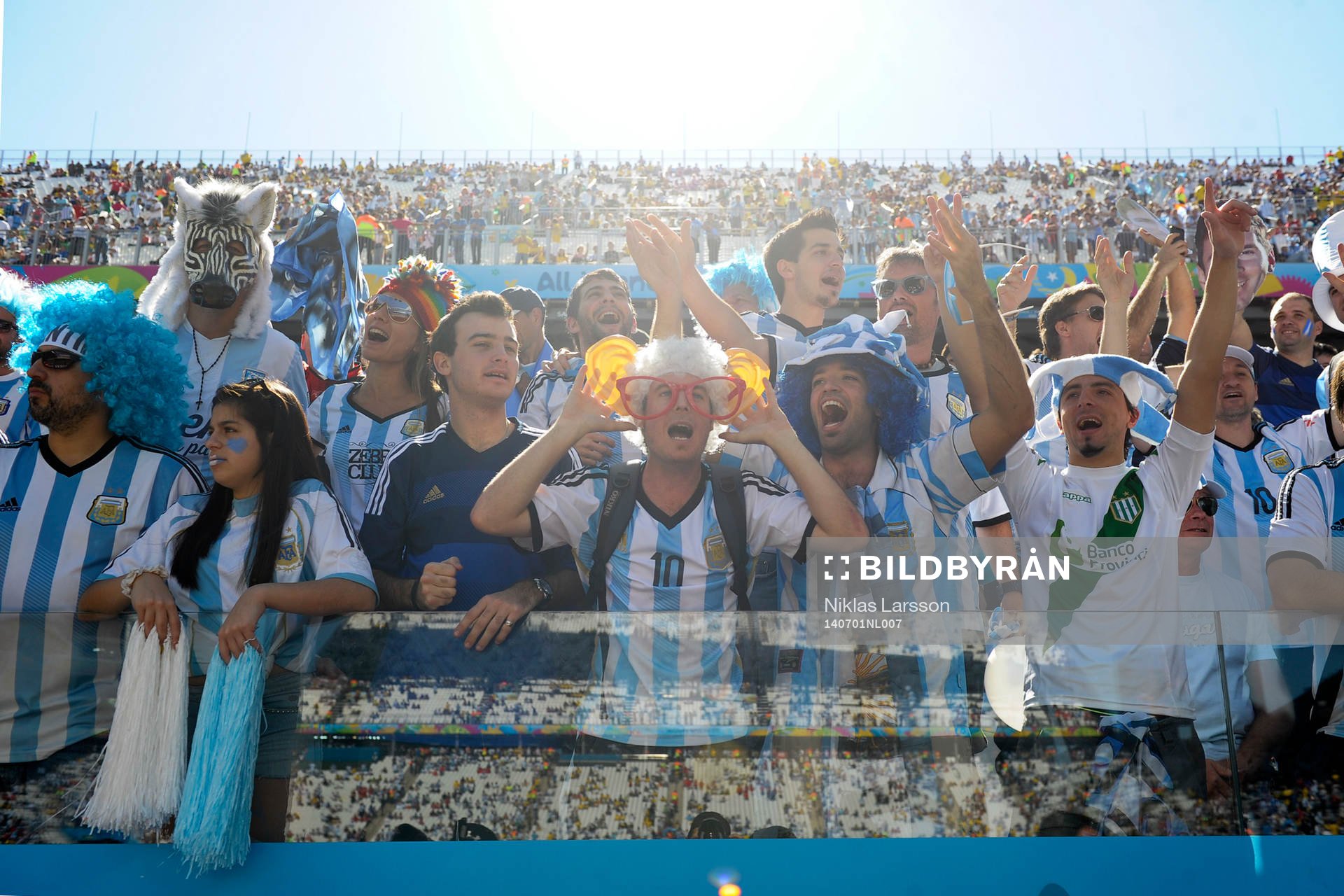 Argentinsk supporter innan åttondelsfinalen mellan