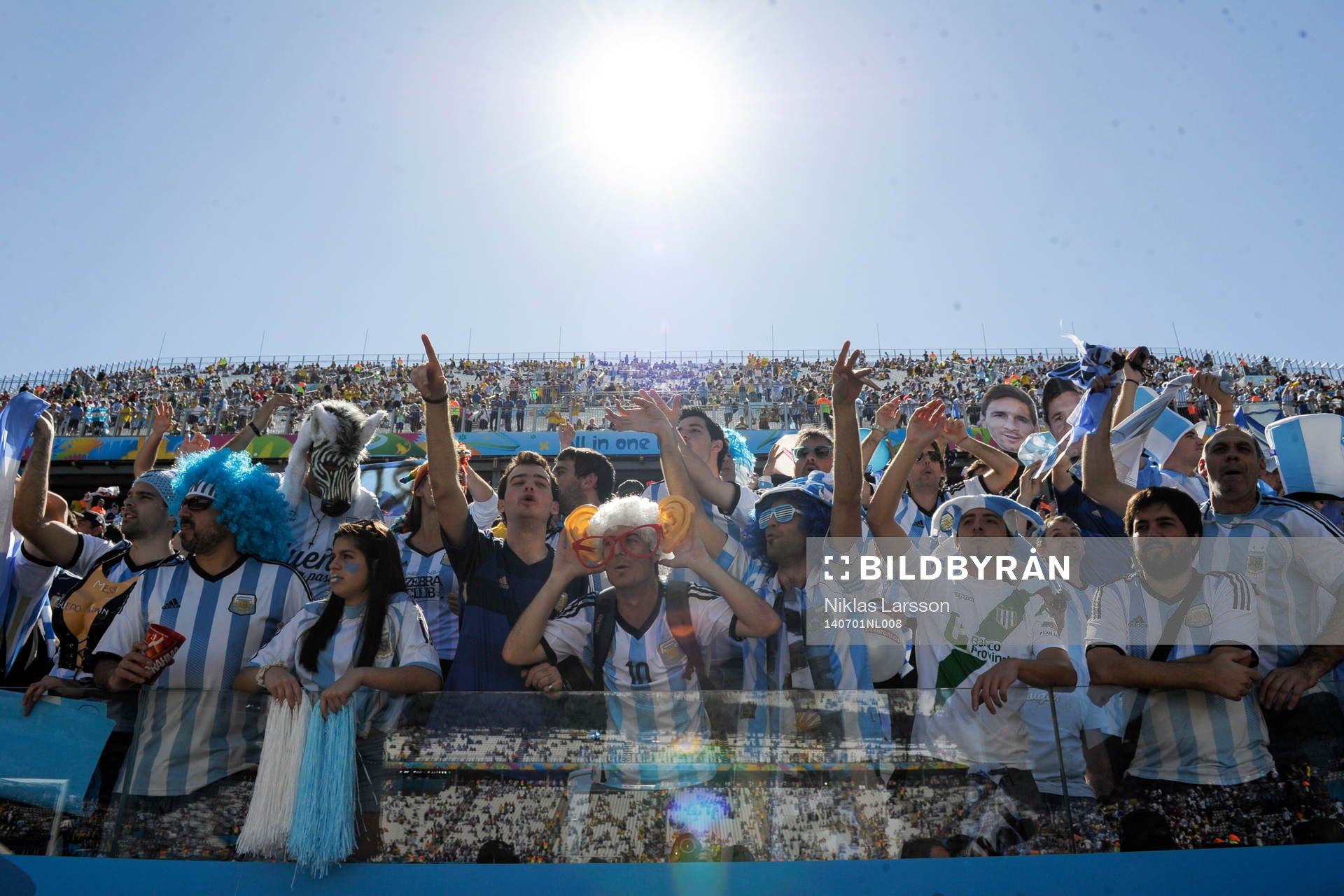 Argentinsk supporter innan åttondelsfinalen mellan