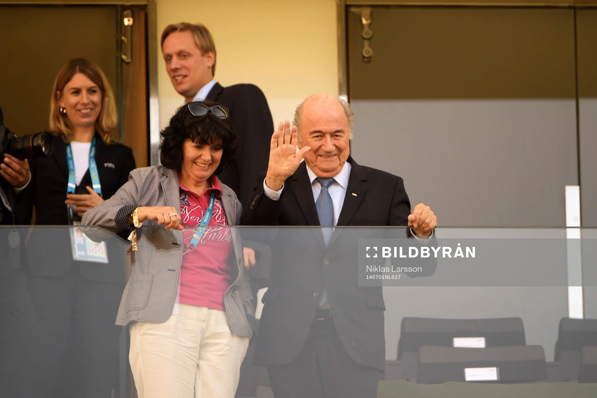 Sepp Blatter, Ordförande FIFA under åttondelsfinalen mellan Argentina och Schweiz under fotbolls-VM den 1 juli 2014 i Sao Paulo. 