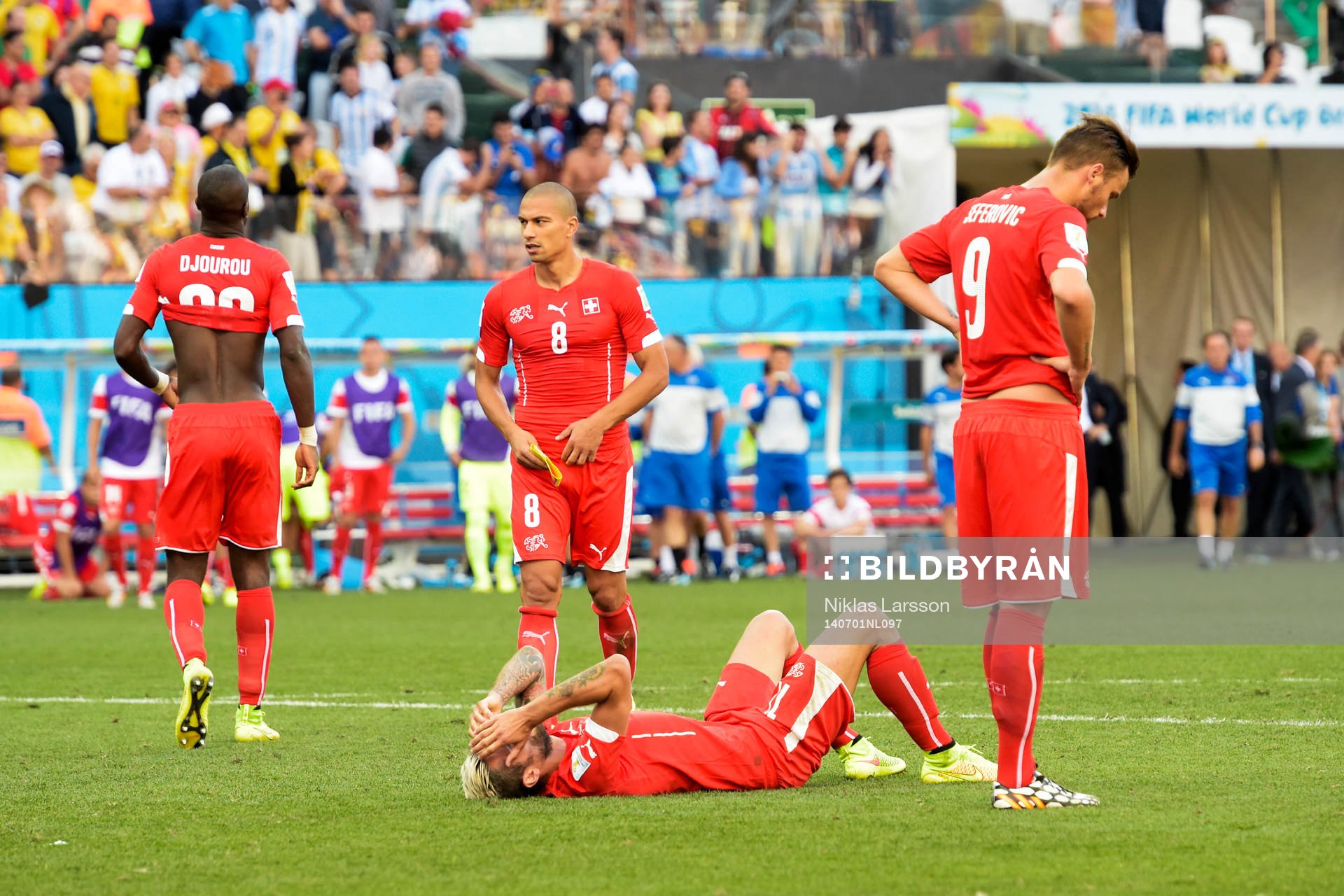 Schweiz Johan Djourou, Gokhan Inler och Haris Seferovic