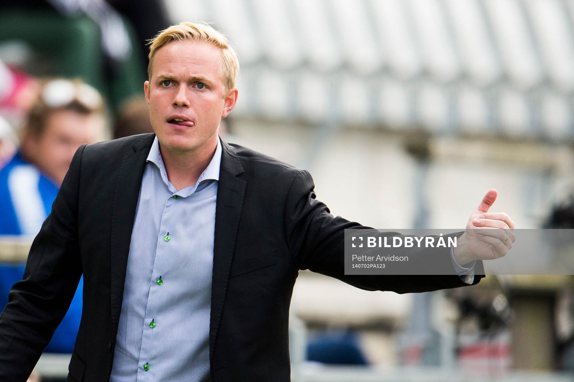 Rosengårds tränare Jonas Eidevall under fotbollsmatchen i Damallsvenskan mellan FC Rosengård och Piteå den 2 juli 2014 i Malmö. 