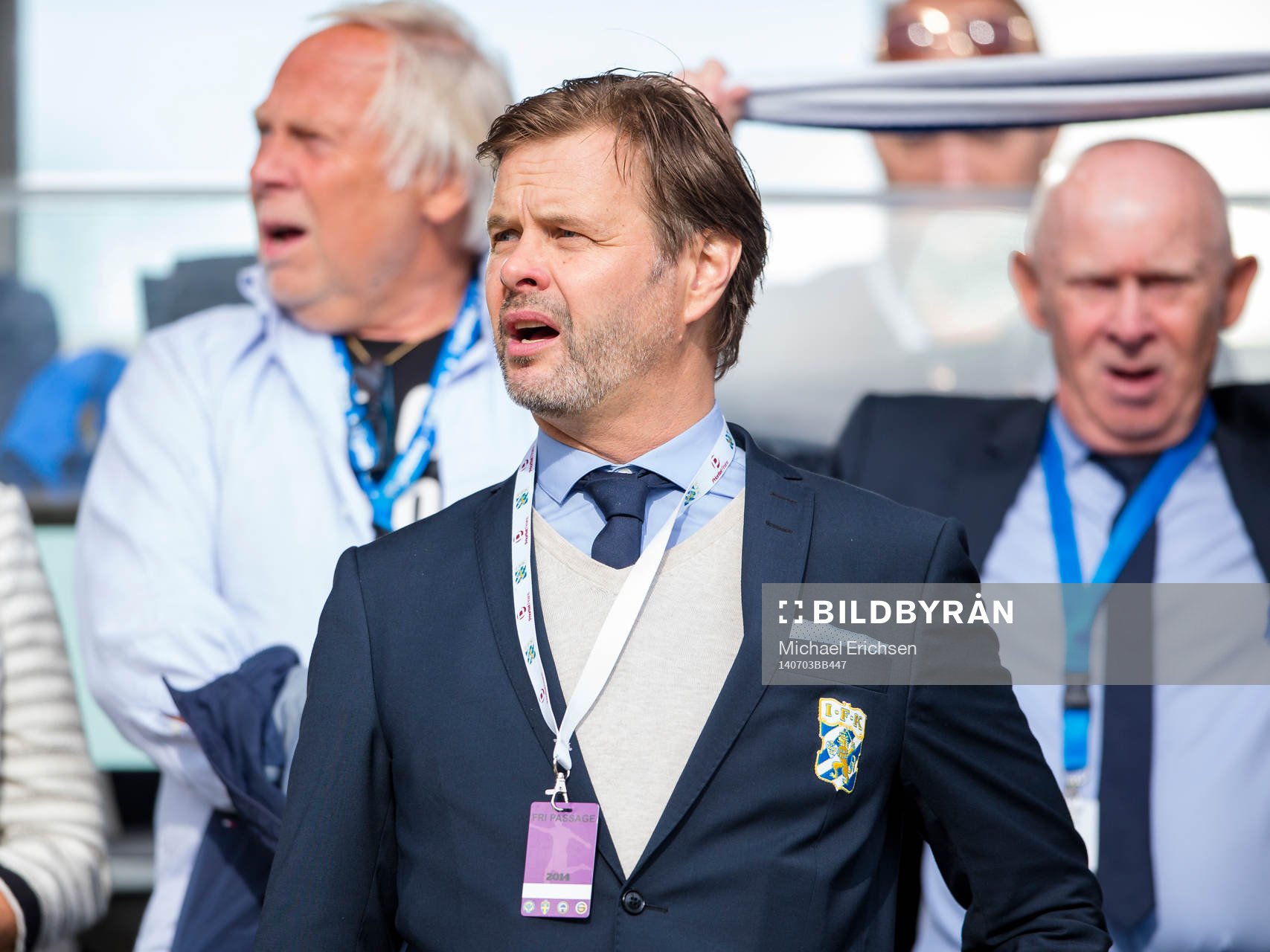 IFK Göteborgs ordförande Karl Jartun innan fotbollsmatchen i kvalet till Europa League mellan IFK Göteborg - FC Fola Esch den 3 Juli 2014 i Göteborg.