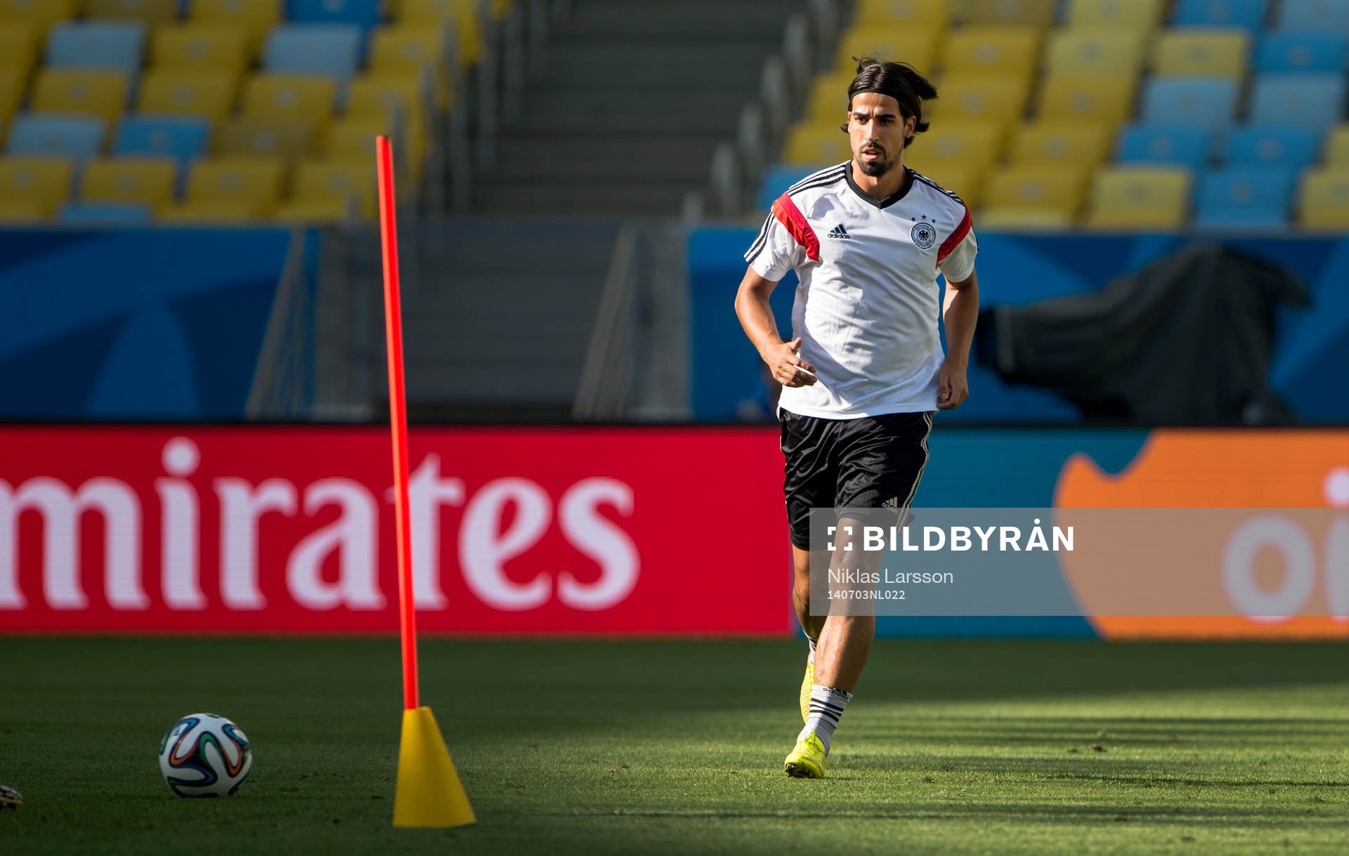 Tysklands Sami Khedira under Tysklands träning under fotbolls-VM den 3 juli 2014 i Rio de Janeiro. 