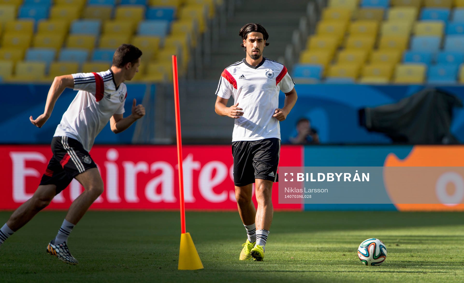 Tysklands Sami Khedira under Tysklands träning under fotbolls-VM den 3 juli 2014 i Rio de Janeiro. 
