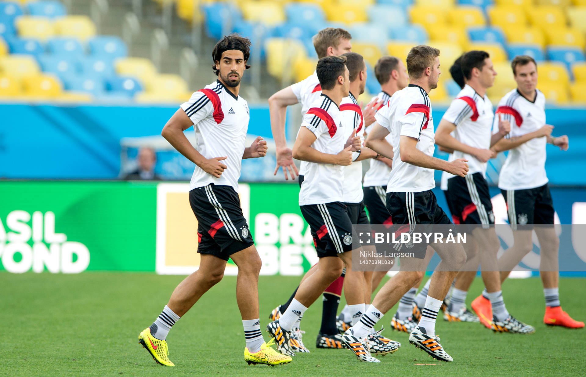 Tysklands Sami Khedira under Tysklands träning under fotbolls-VM den 3 juli 2014 i Rio de Janeiro. 
